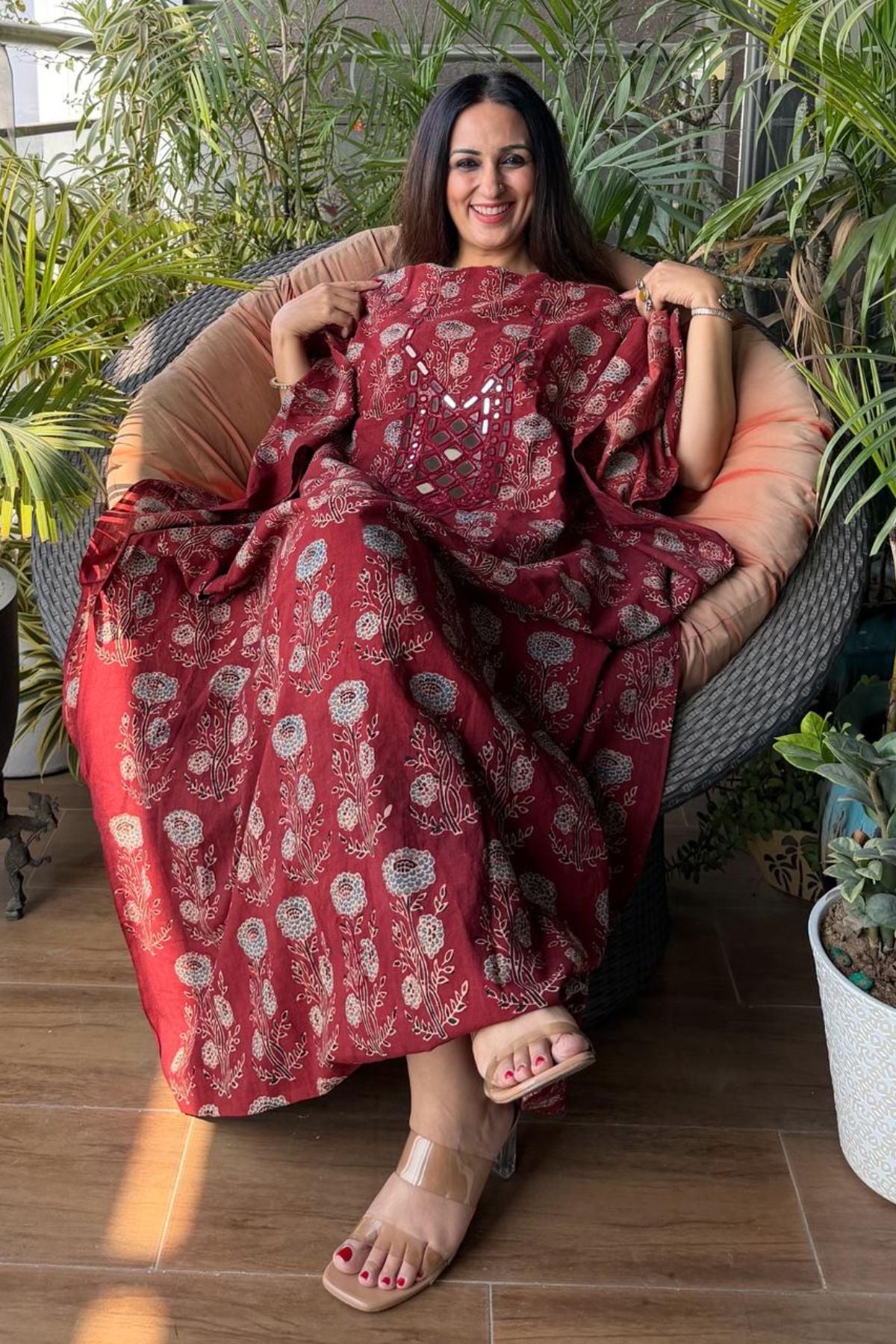 Pure Cotton Kutch mirror hand work kurta fabrics!!