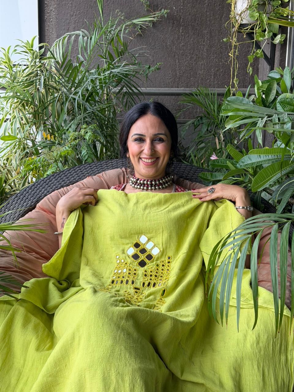 Kutch Mirror work on pure Kala cotton!!!