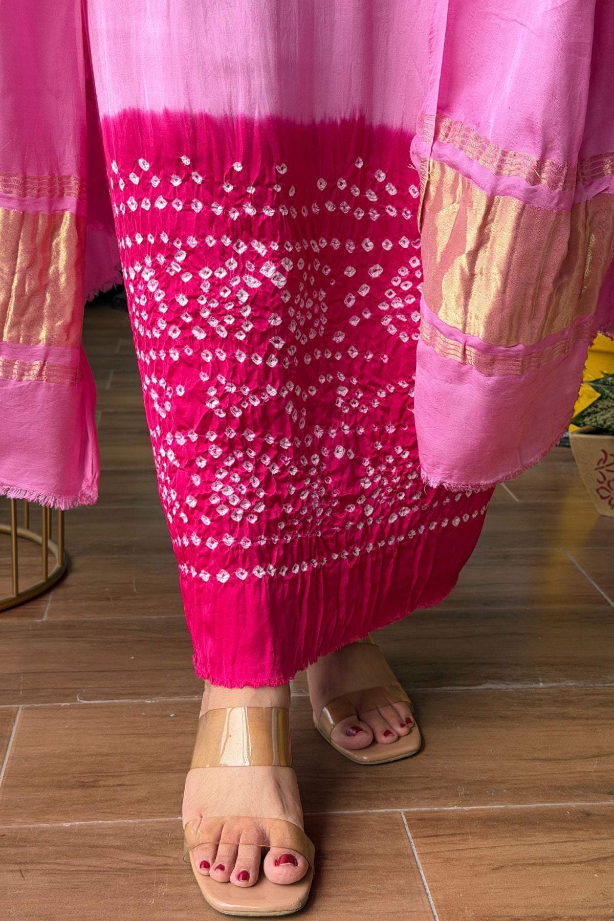 Bandhani work full sets on pure modal satin!!!