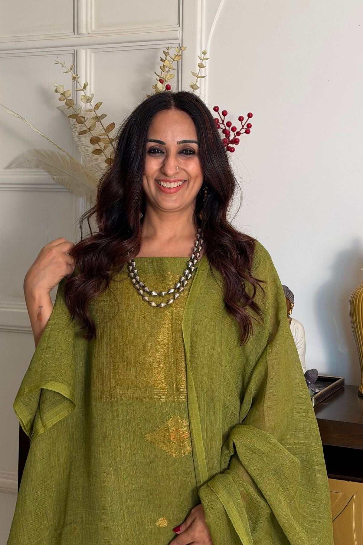 Jamdani Handwoven linen by linen sets!!