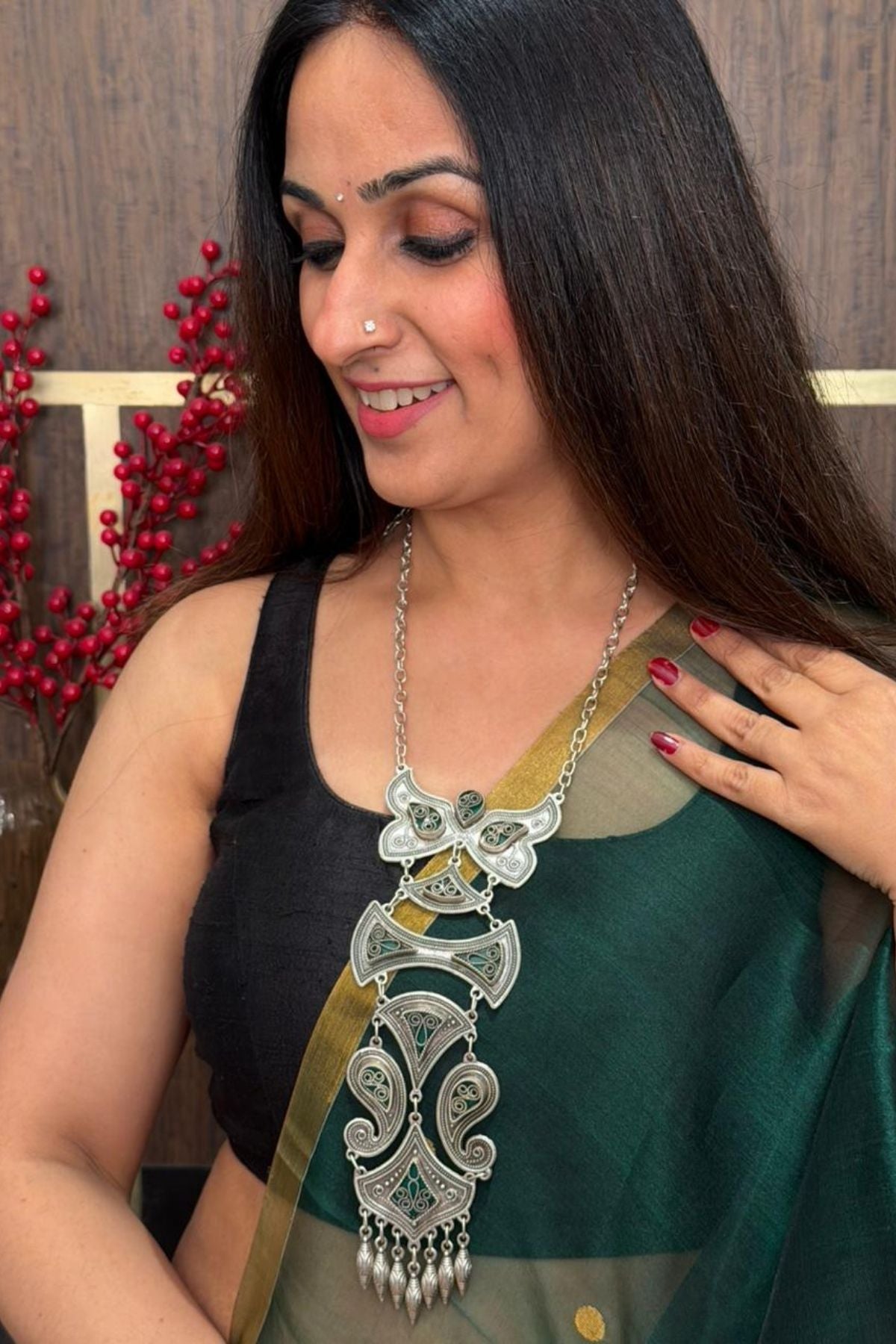 Handcrafted German Silver neckpiece!!