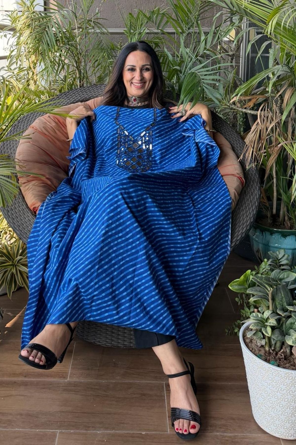 Pure Cotton Kutch mirror hand work kurta fabrics!!