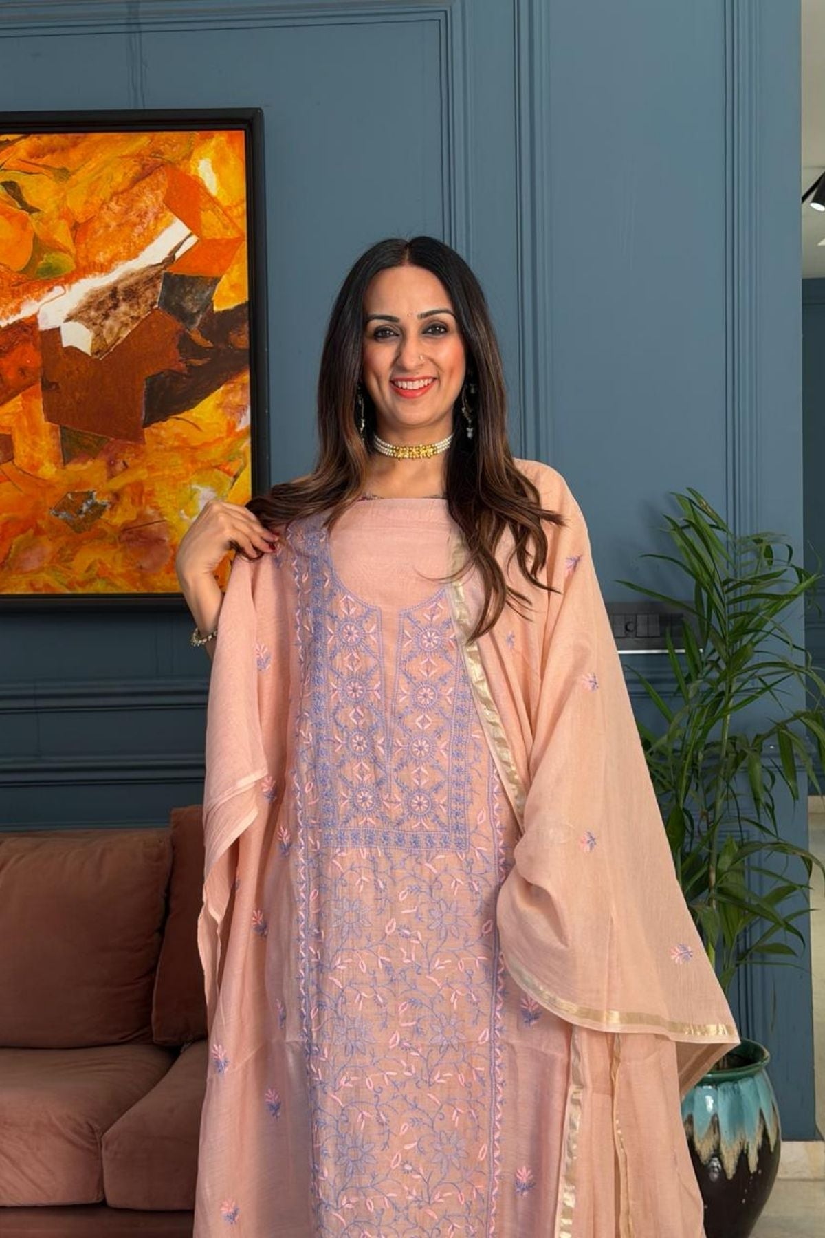 Chikankari on pure Mul cotton!!