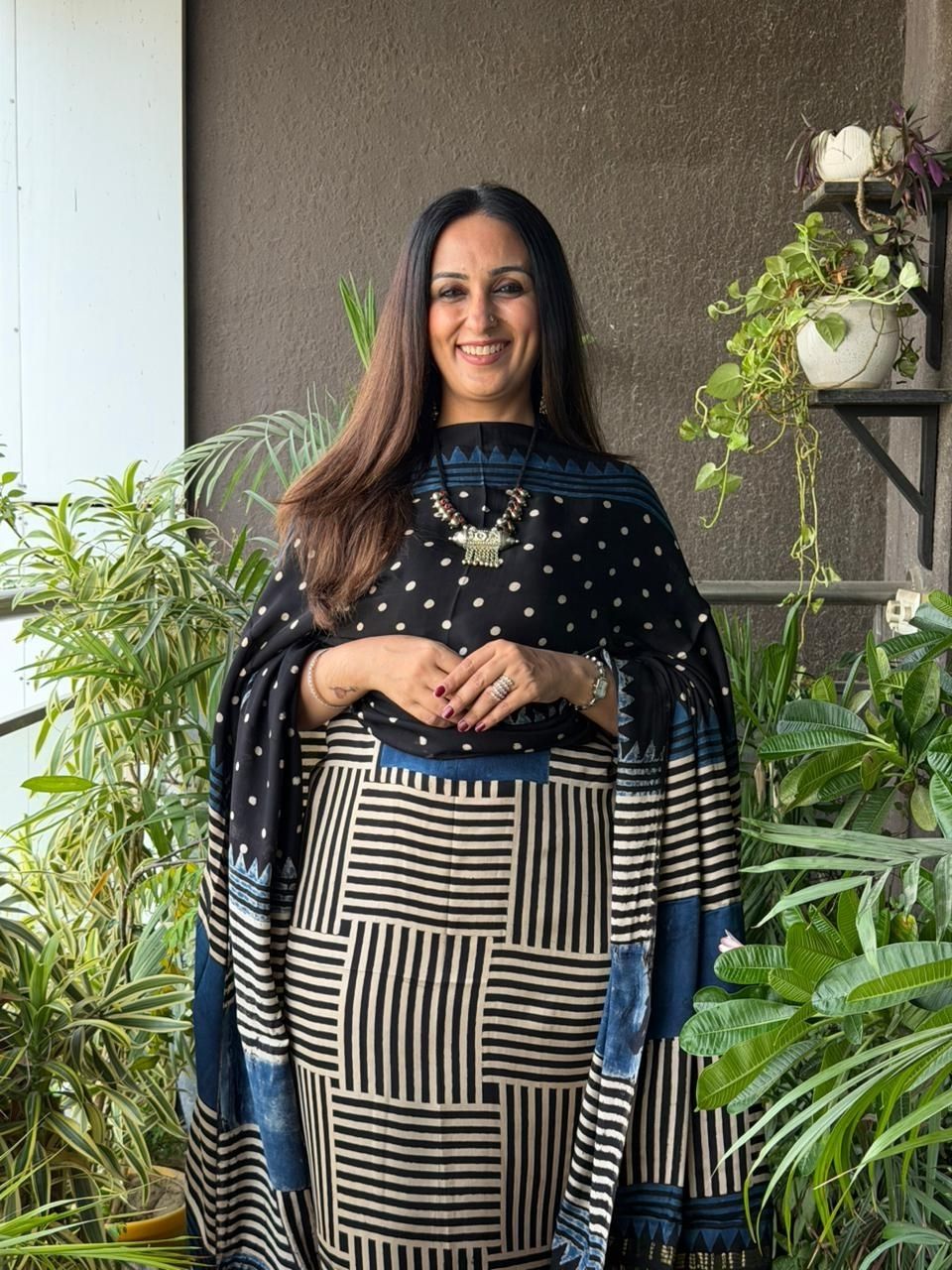 Handblocked Ajrakh full sets in modal with Lagdi patta on dupatta!!