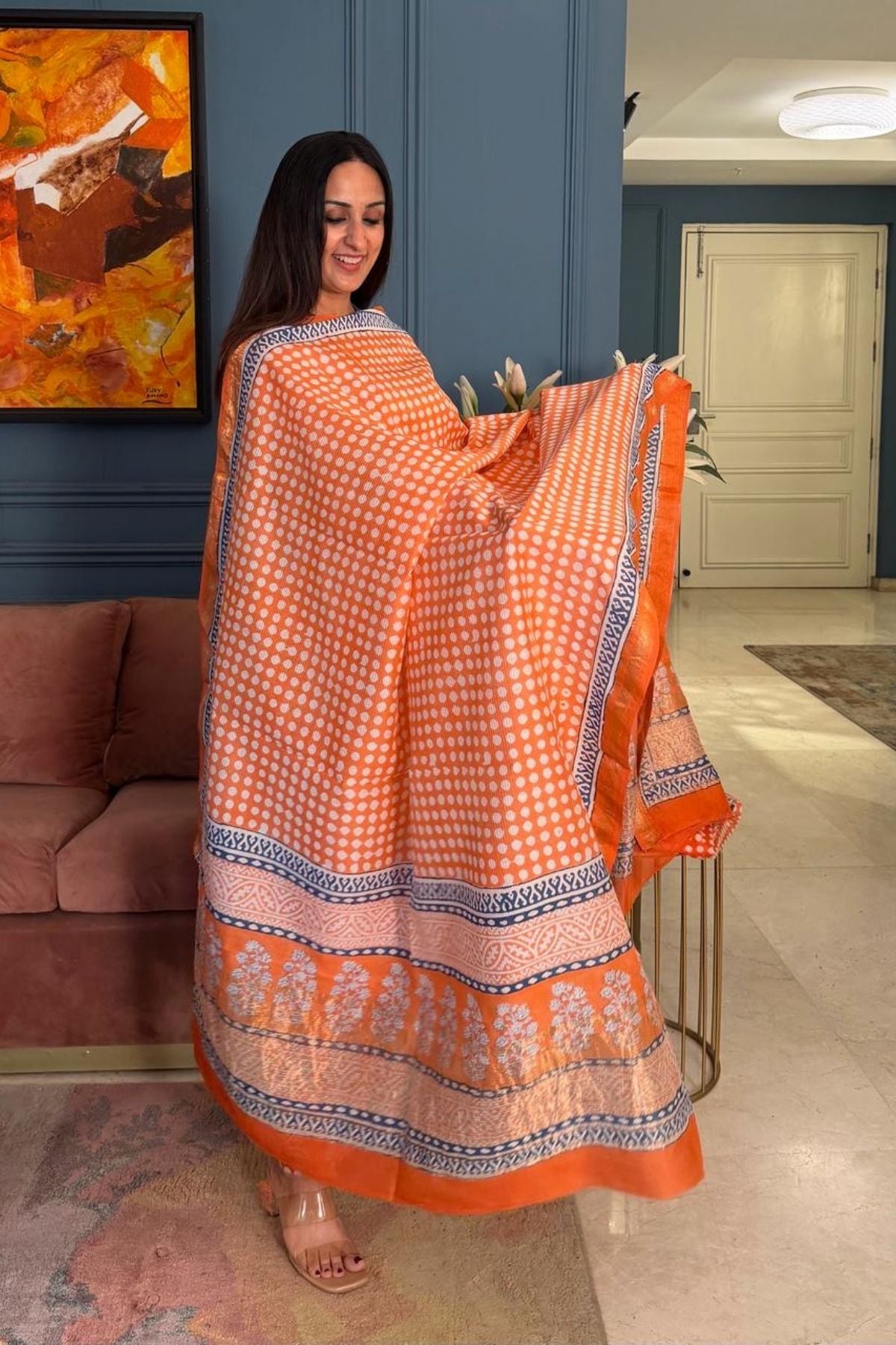 Handblocked Bagh full sets on pure Maheshwari!!