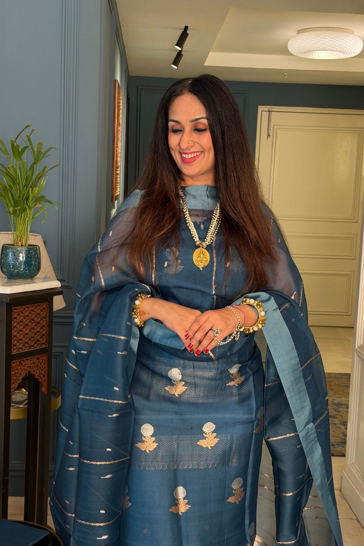 Handloom pure Kora silk full suit sets!!
