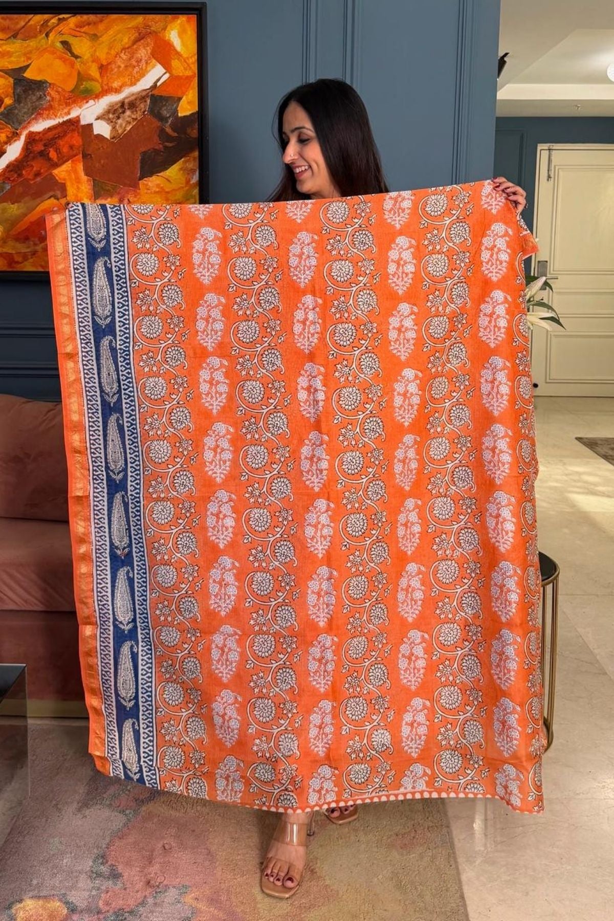 Handblocked Bagh full sets on pure Maheshwari!!