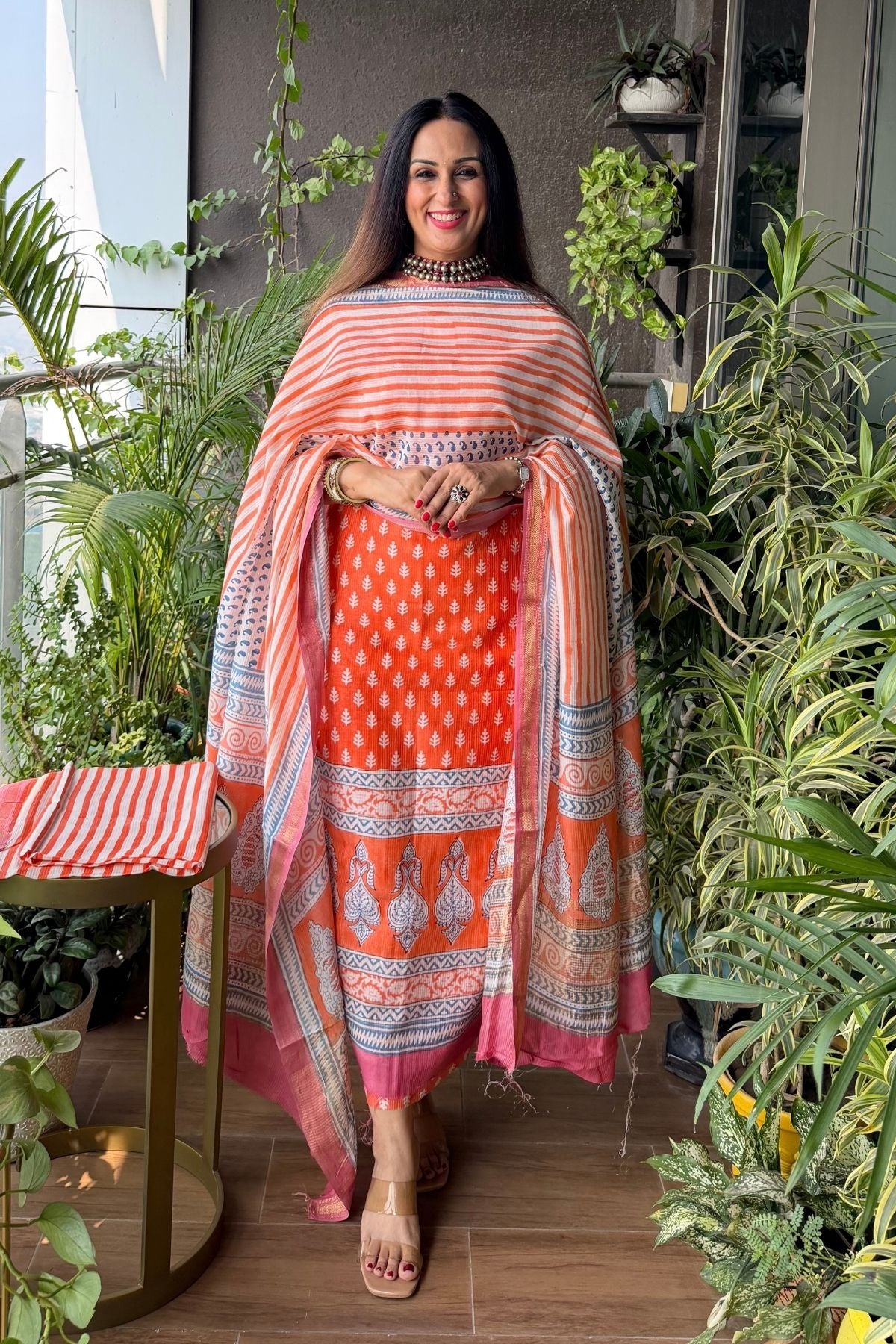 Handblocked Bagh full sets on pure Maheshwari!!
