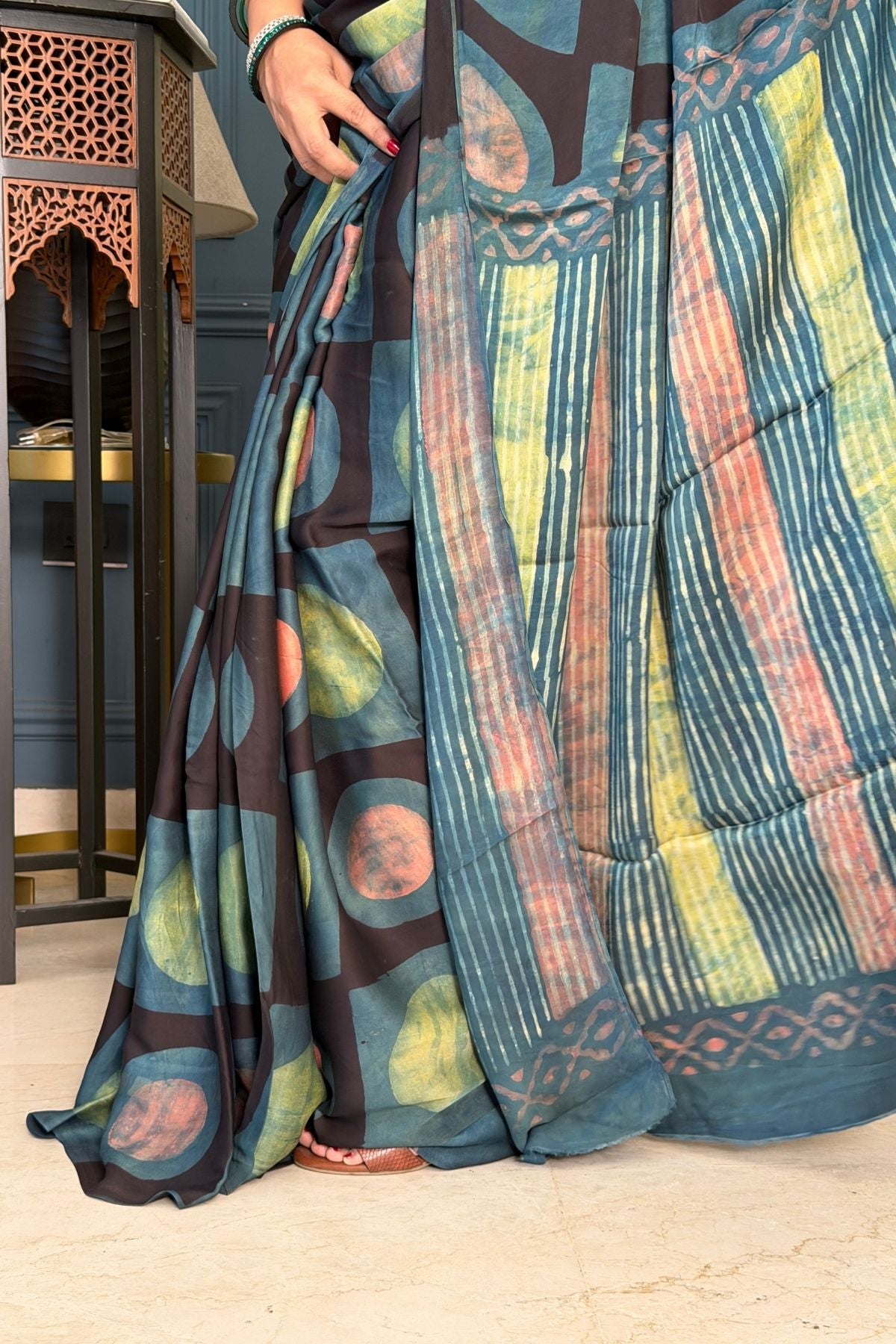Pomegranate handcrafted pure tussar modal saree!!