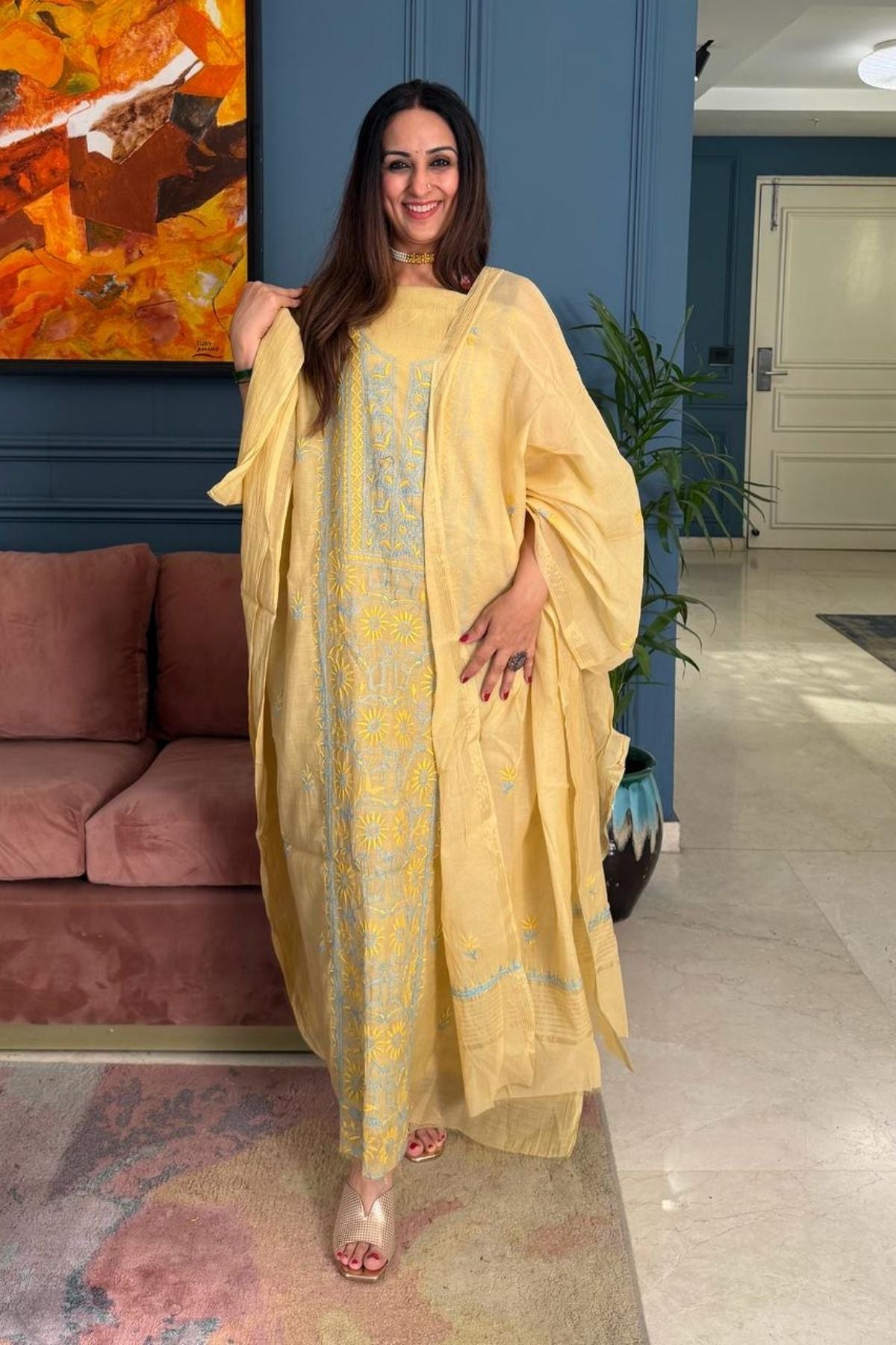 Chikankari on pure Mul cotton!!