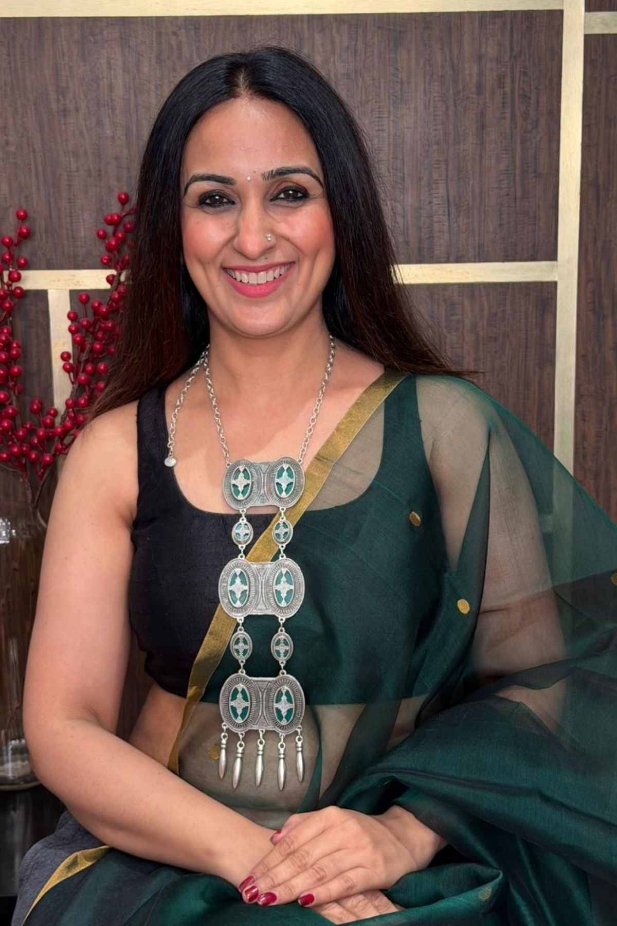 Handcrafted German Silver neckpiece!!