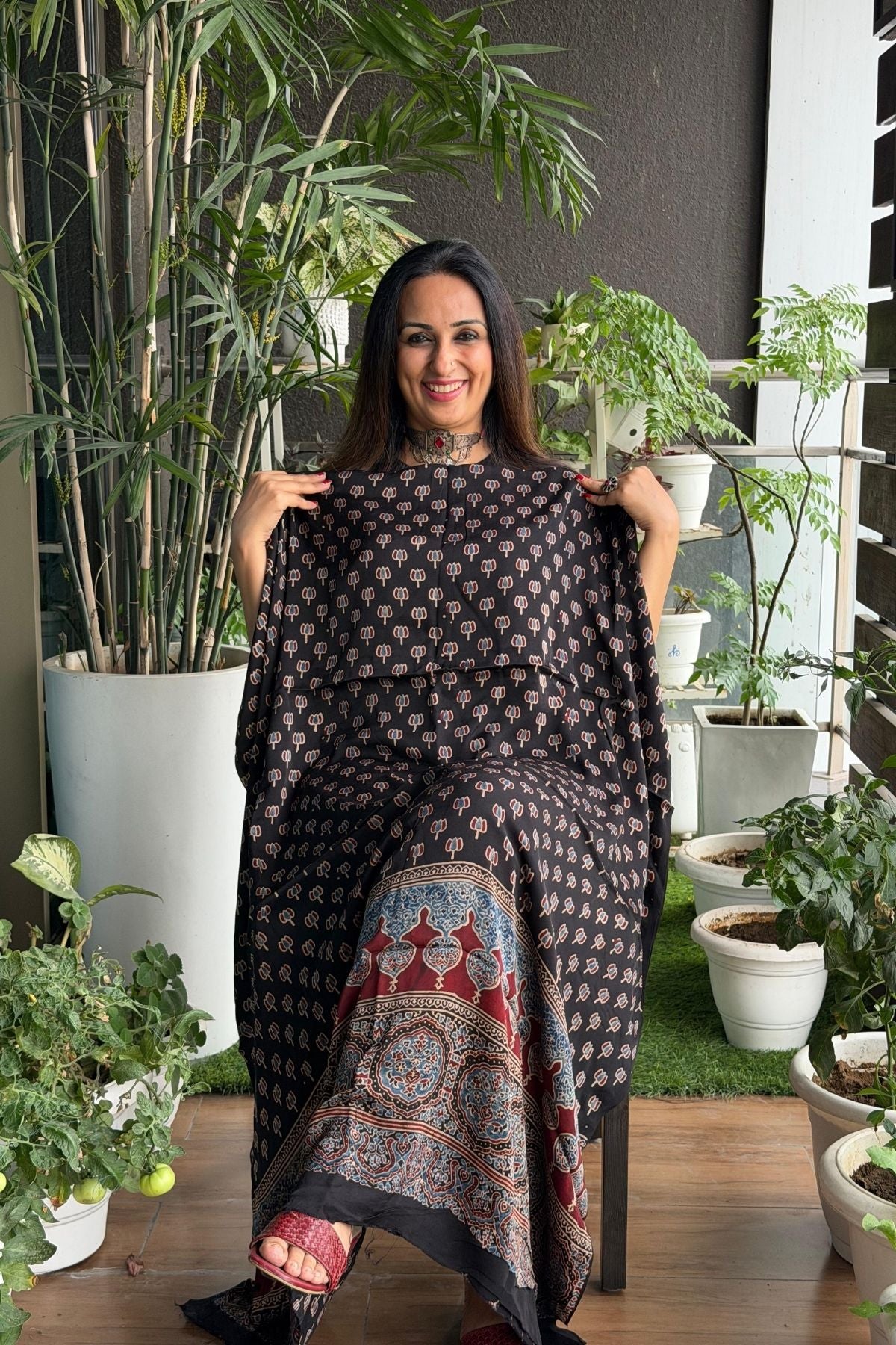 Ajrakh kurta fabric on pure modal !!