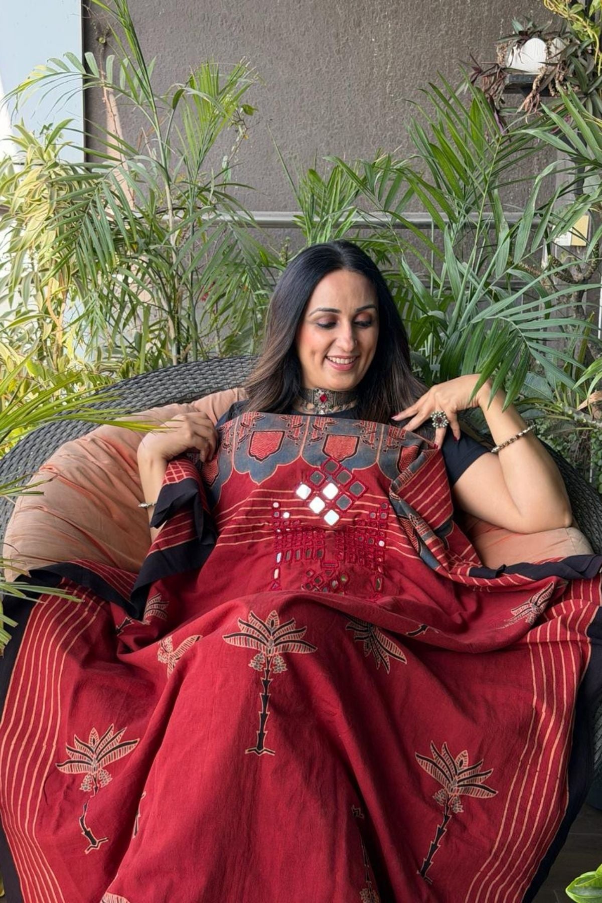 Pure Cotton Kutch mirror hand work kurta fabrics!!