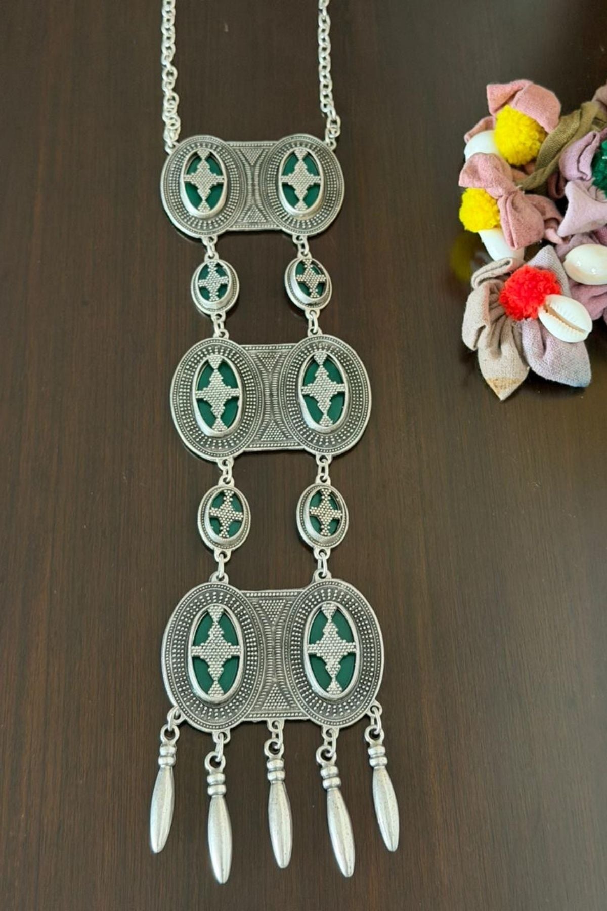 Handcrafted German Silver neckpiece!!