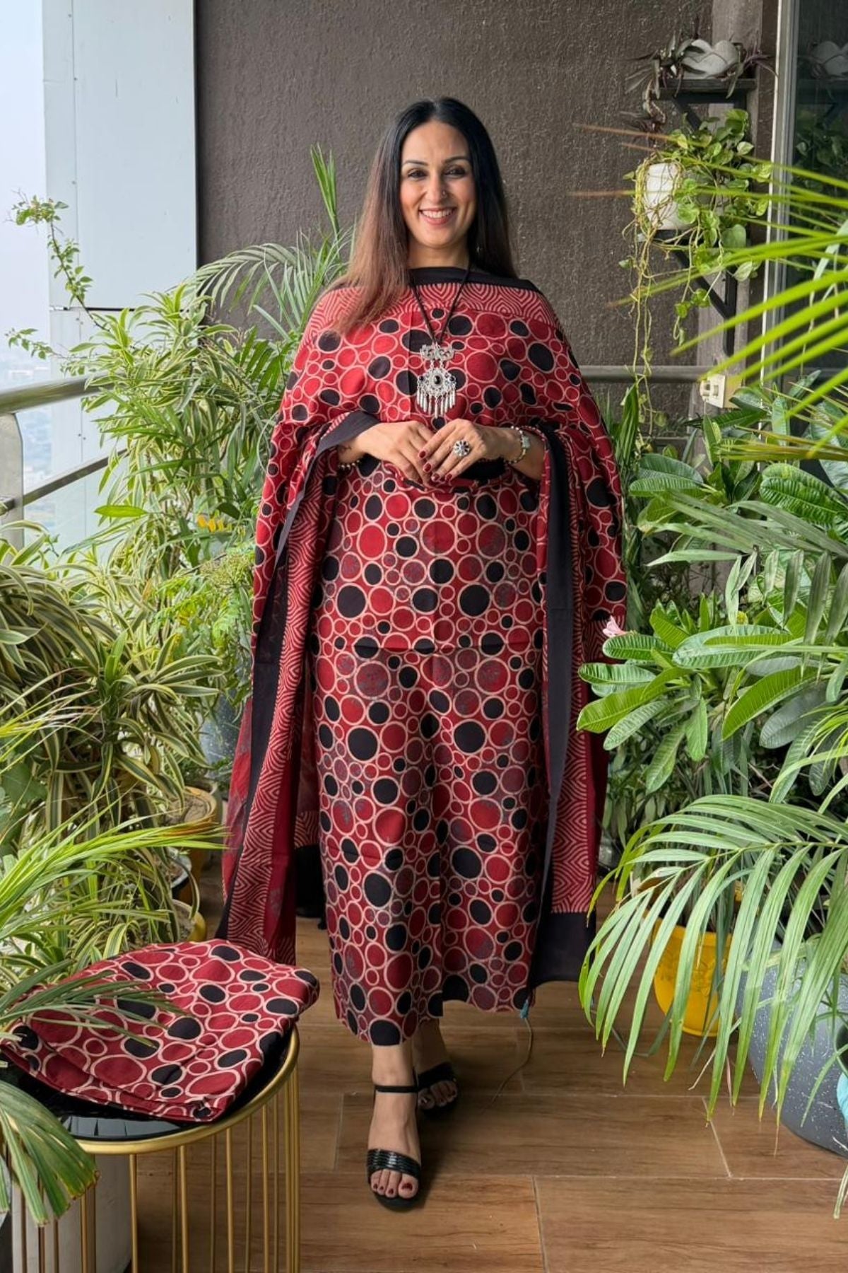 Handblocked Ajrakh Taj cotton full sets!!