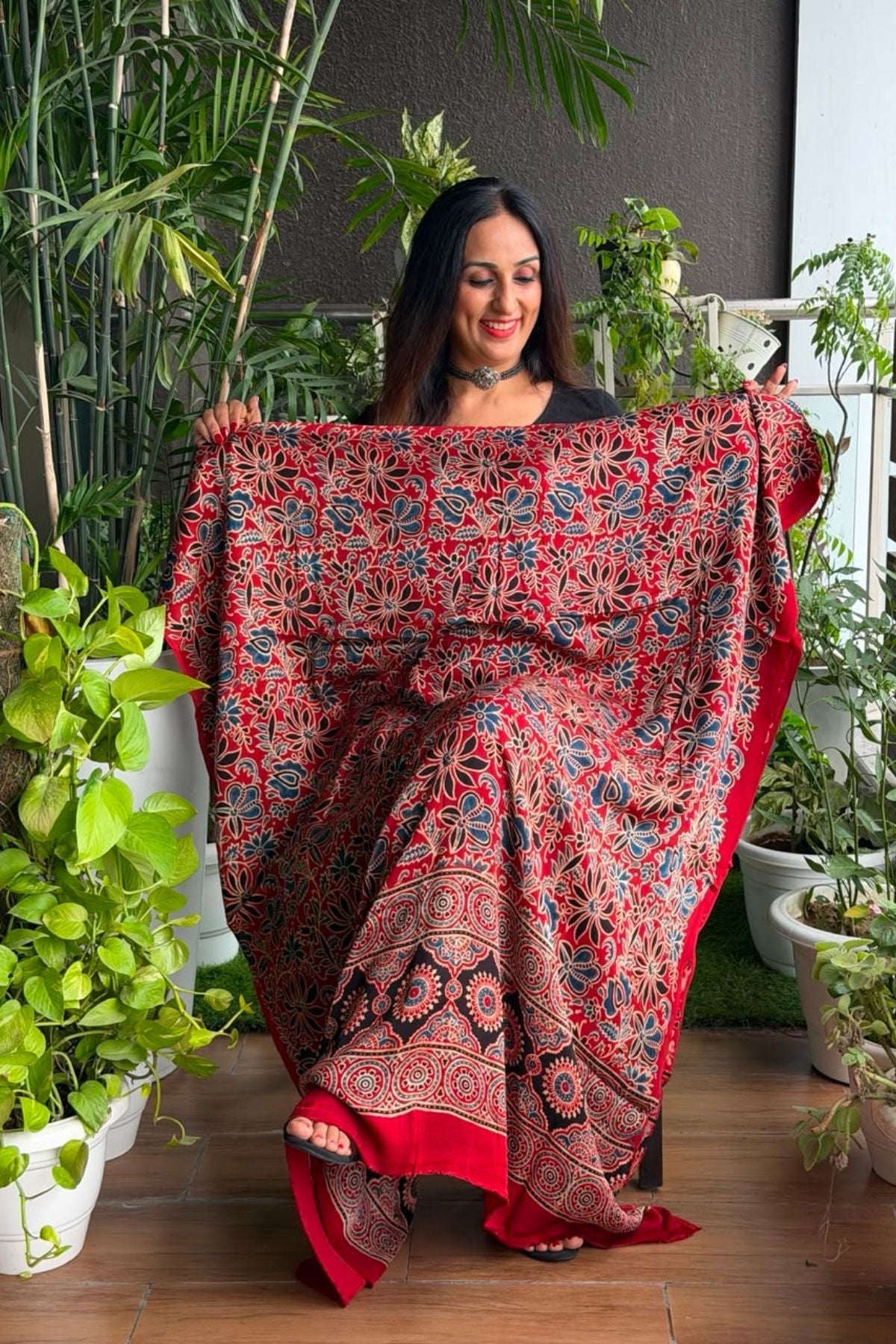 Ajrakh kurta fabric on pure modal !!