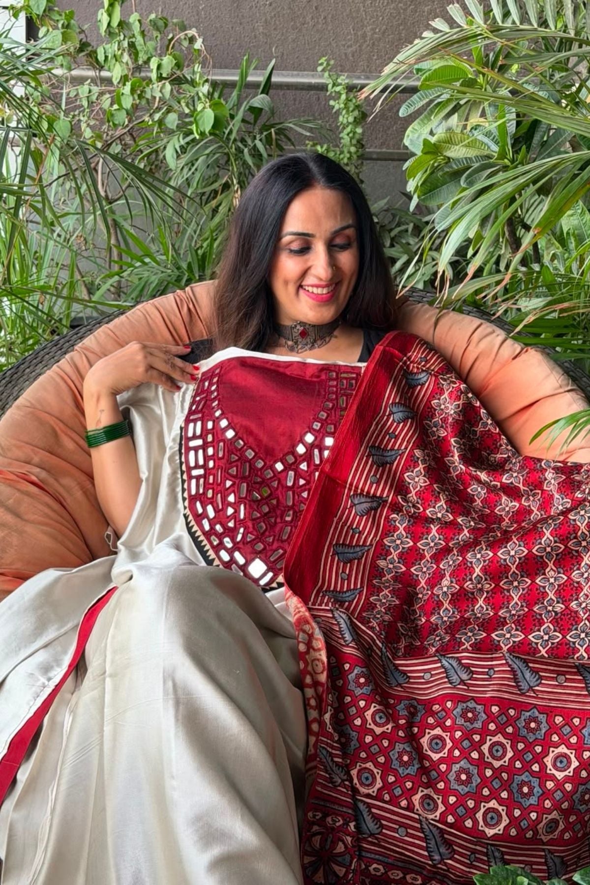 Handcrafted Kutch mirror work Mashru silk full sets!!