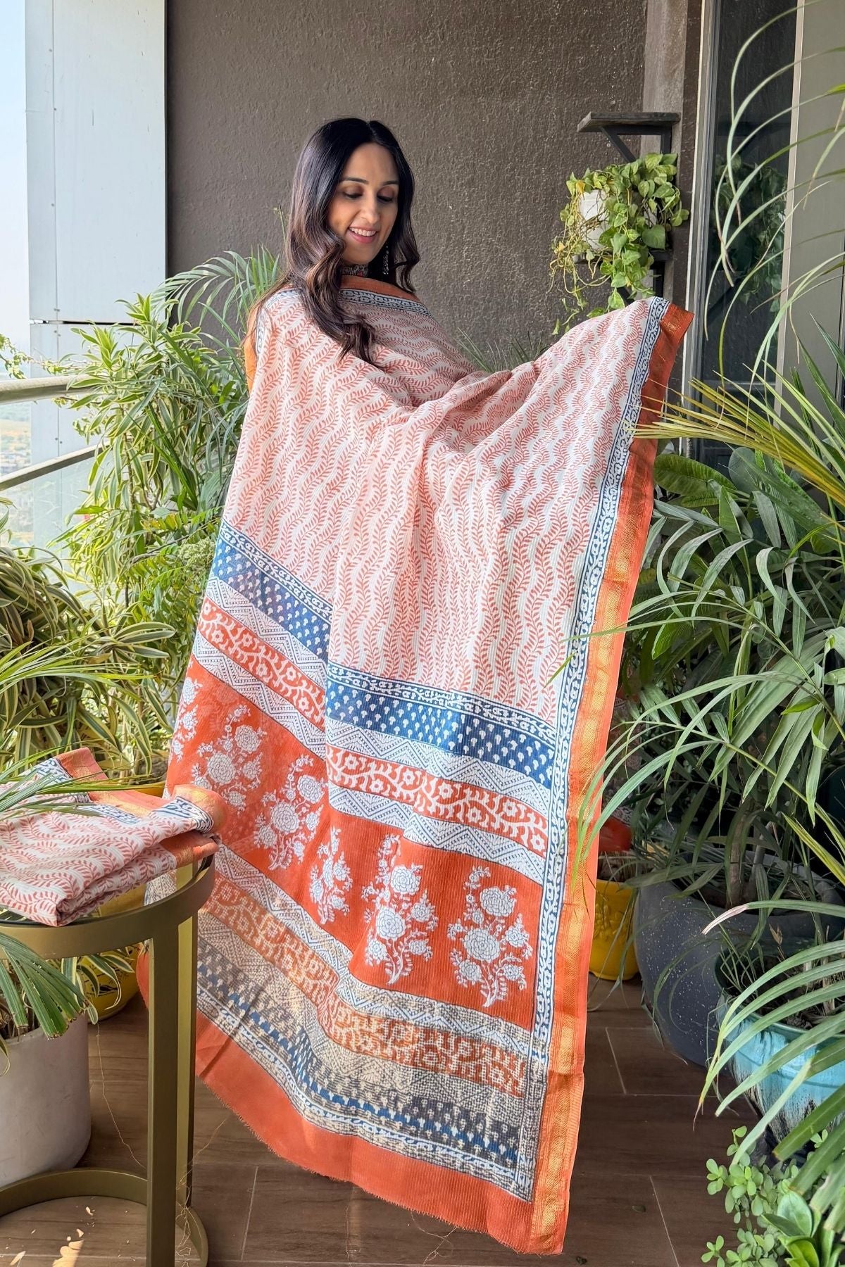 Handblocked Bagh full sets on pure Maheshwari!!