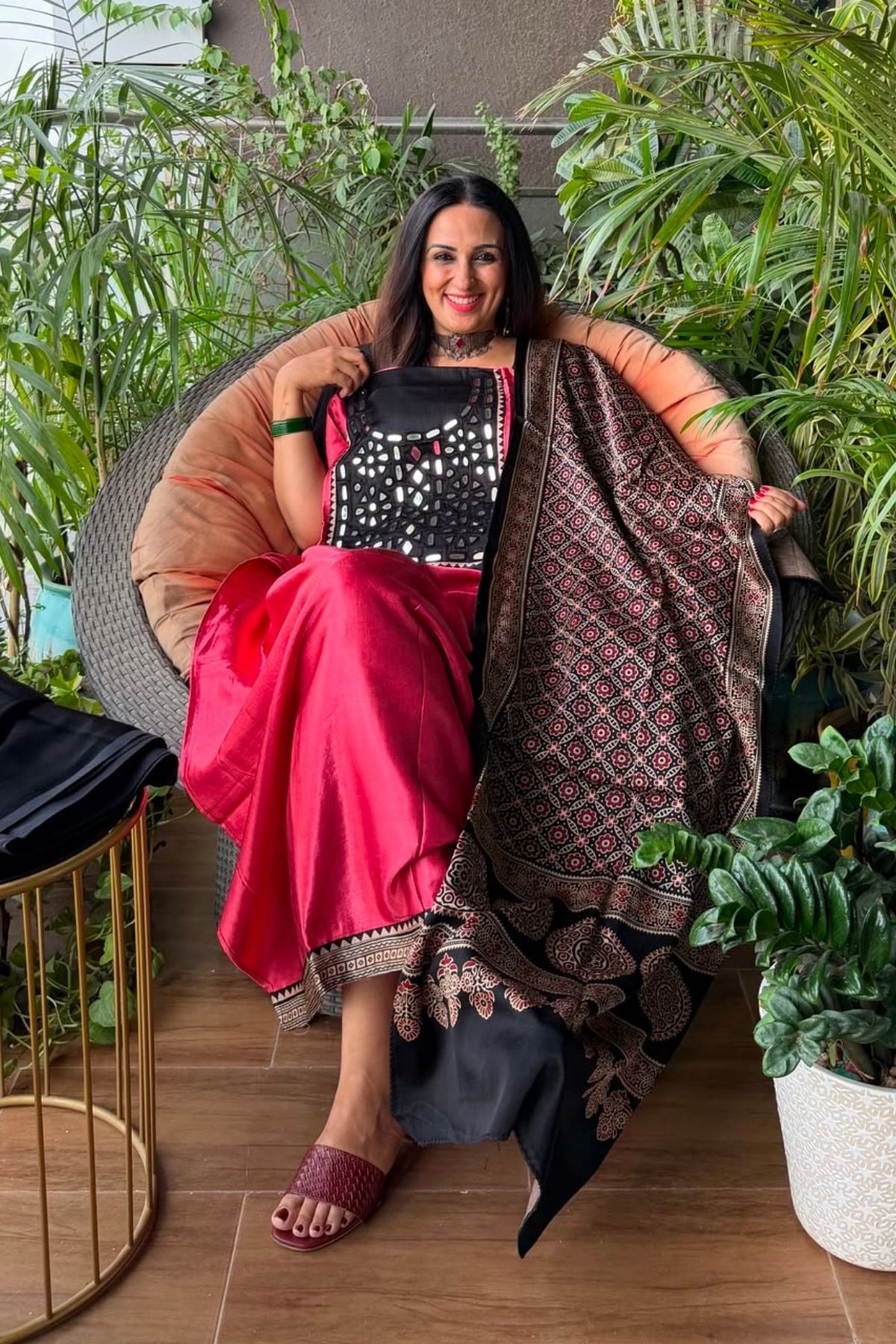 Handcrafted Kutch mirror work Mashru silk full sets!!