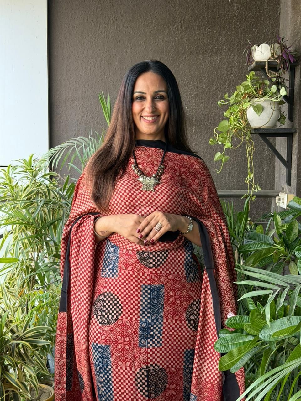 Handblocked Ajrakh full sets in modal with Lagdi patta on dupatta!!