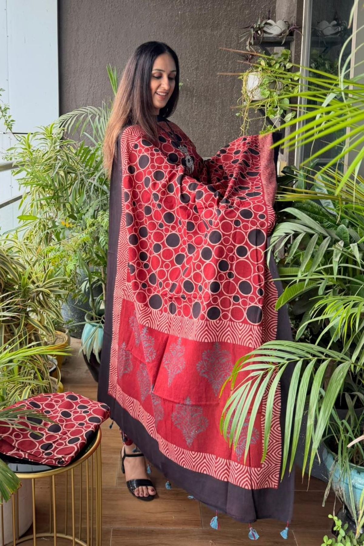 Handblocked Ajrakh Taj cotton full sets!!