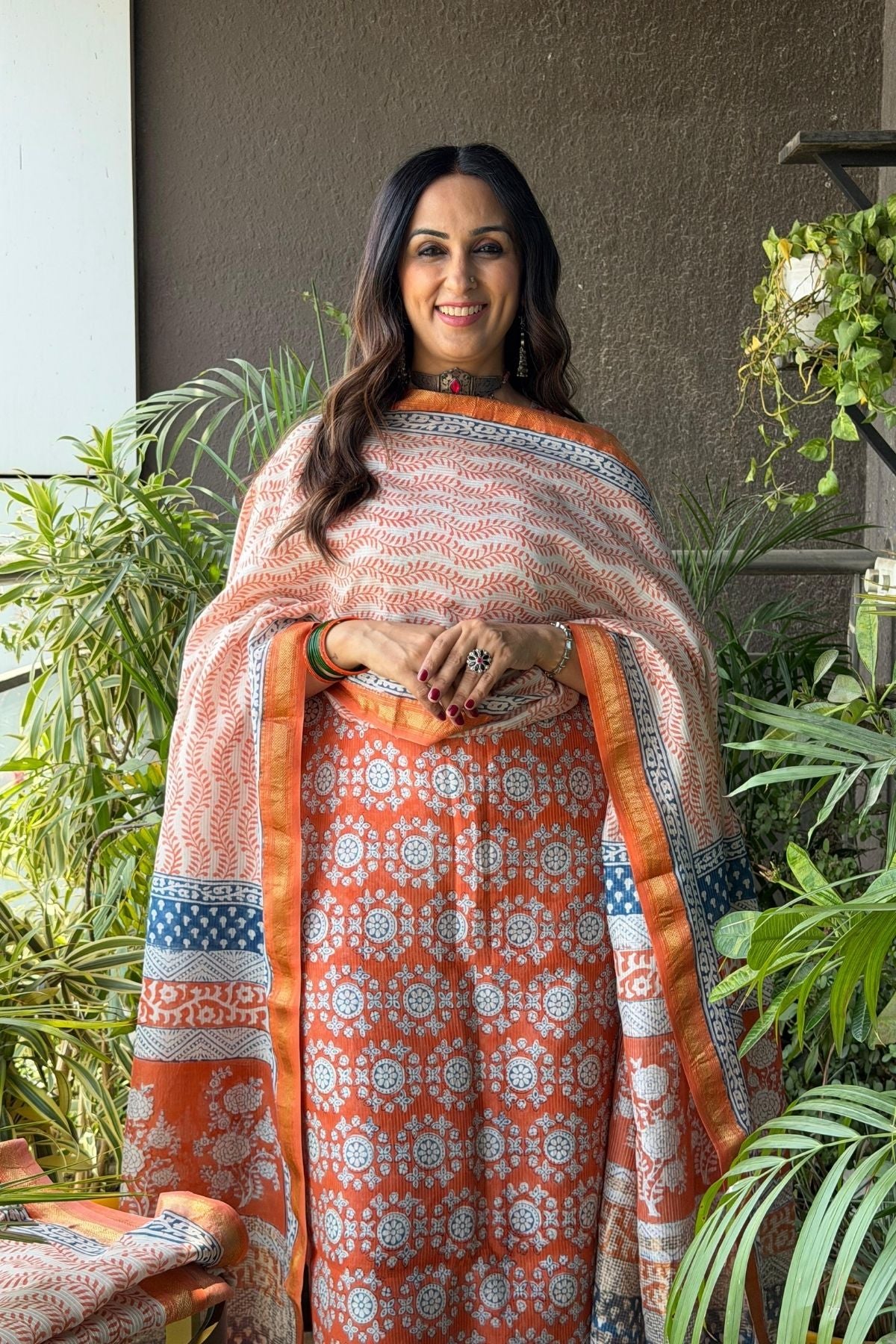 Handblocked Bagh full sets on pure Maheshwari!!