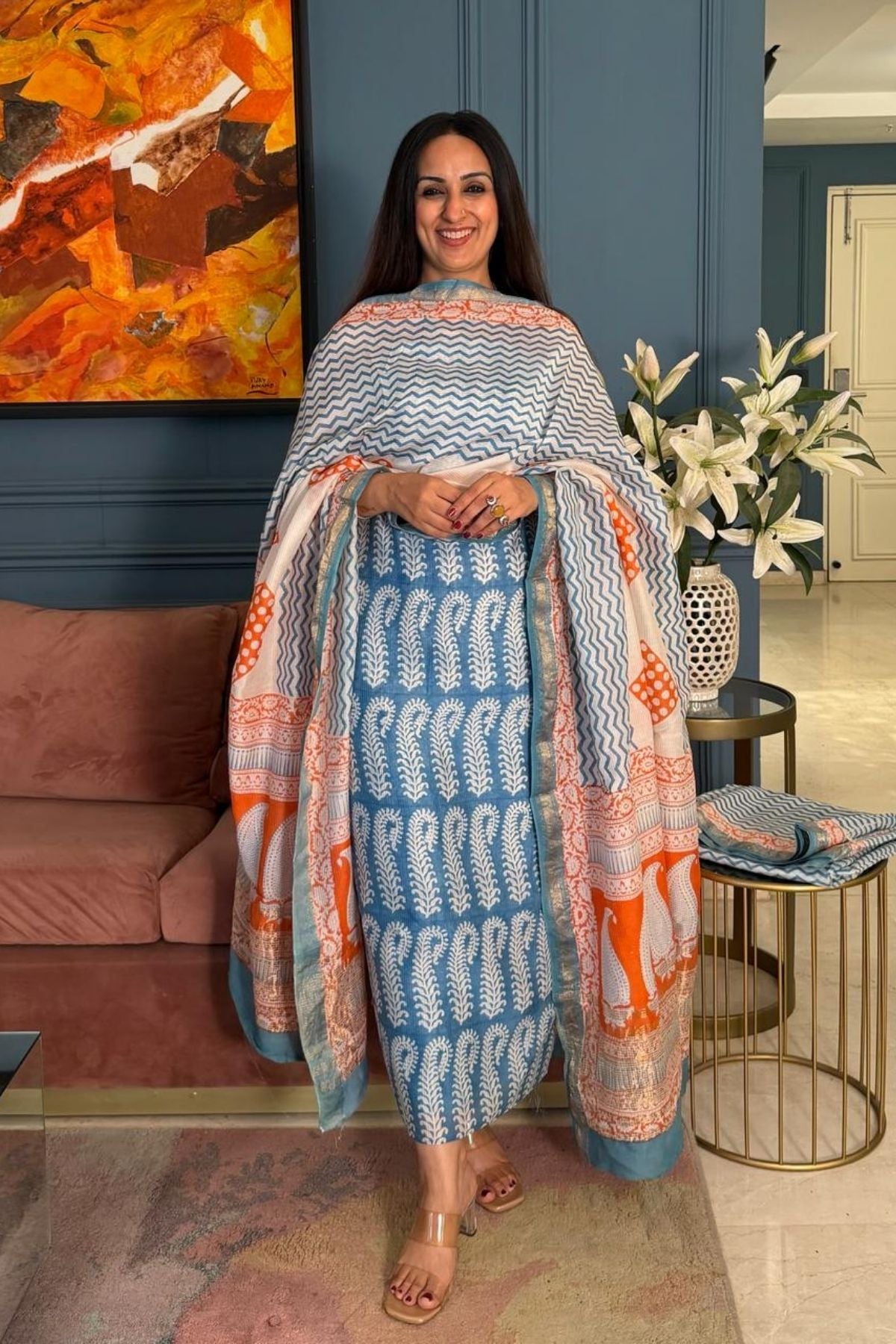 Handblocked Bagh full sets on pure Maheshwari!!