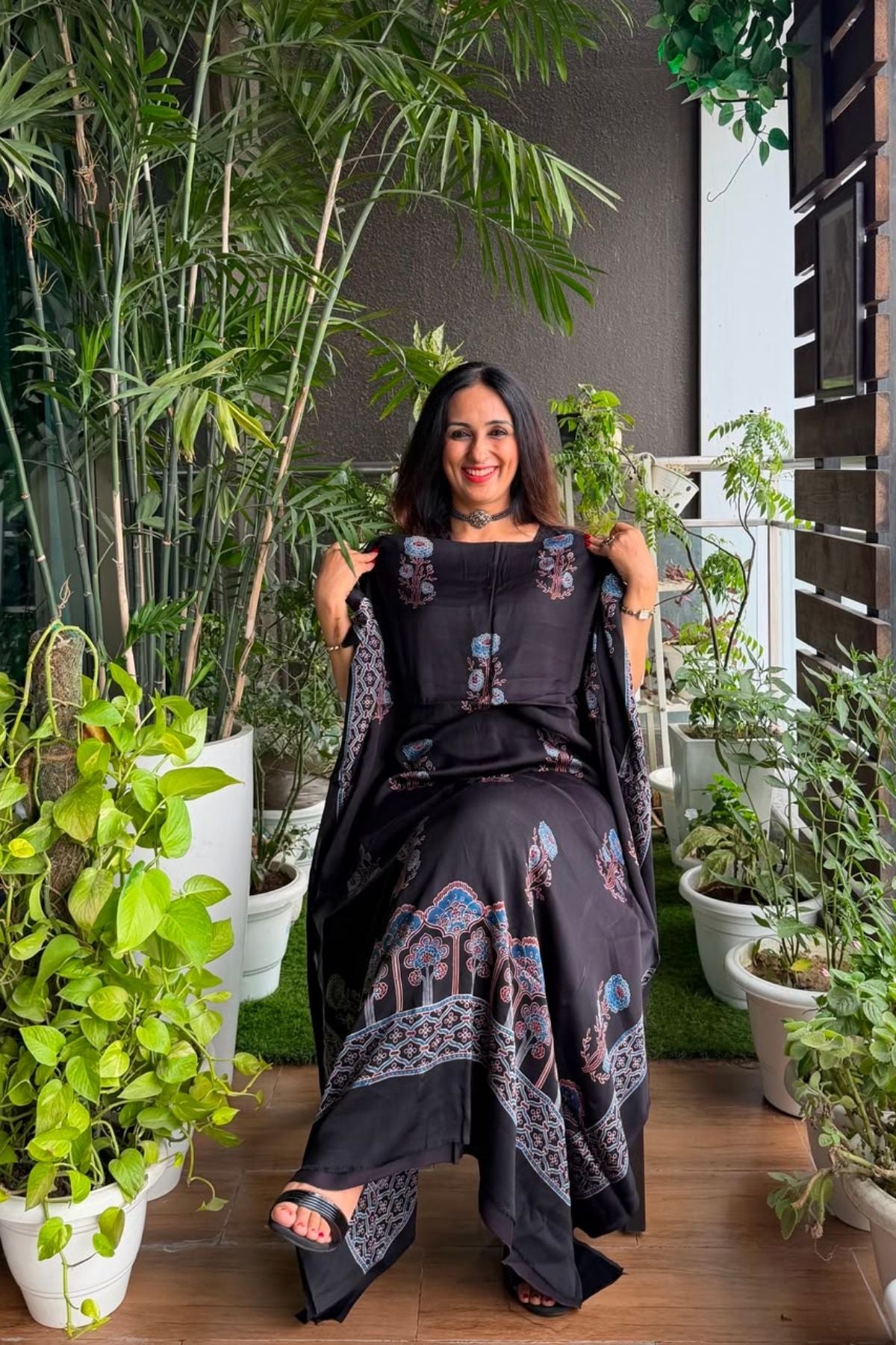 Ajrakh kurta fabric on pure modal !!