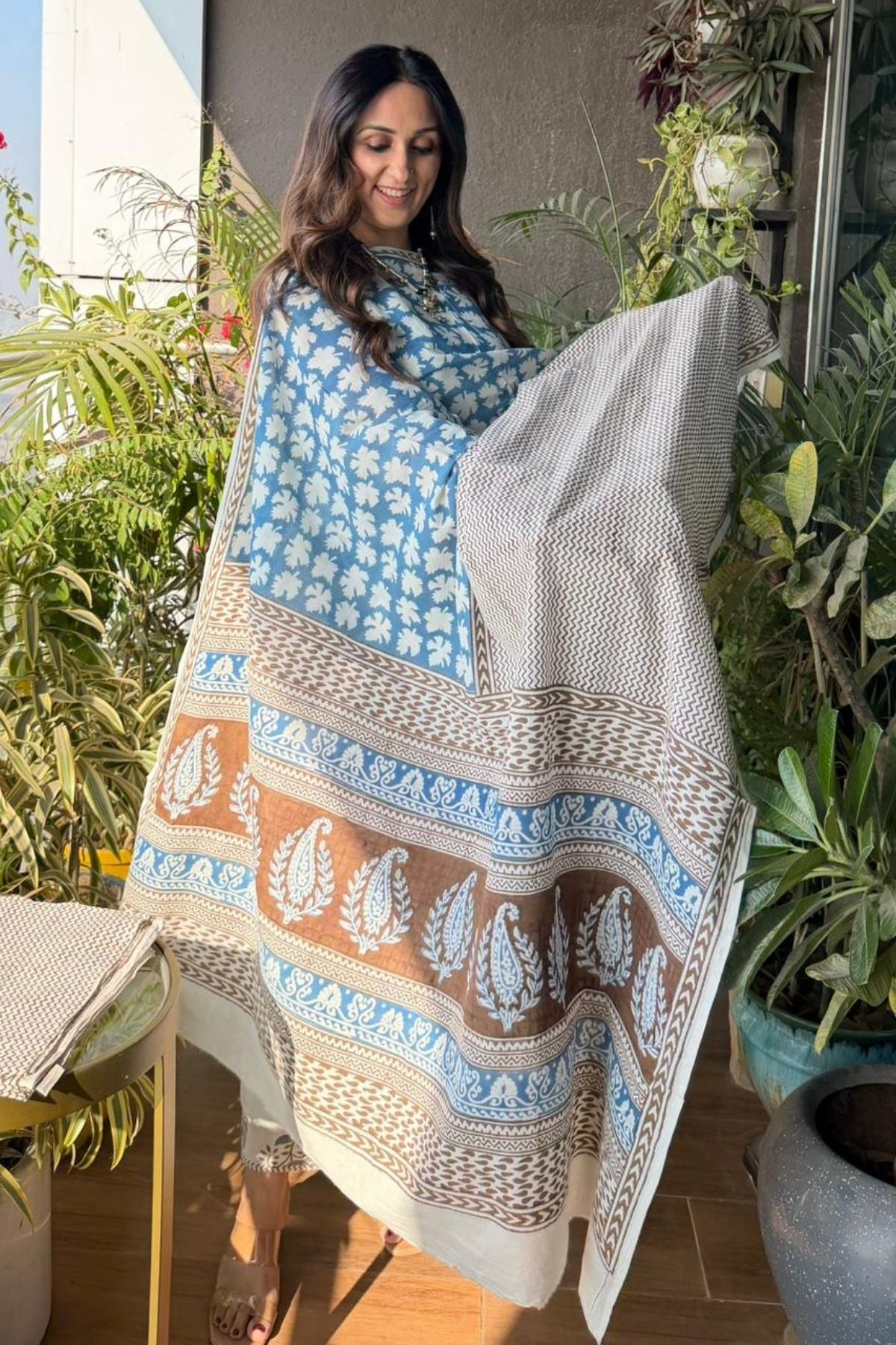 Bagh Blockprinted taj cotton full suit set