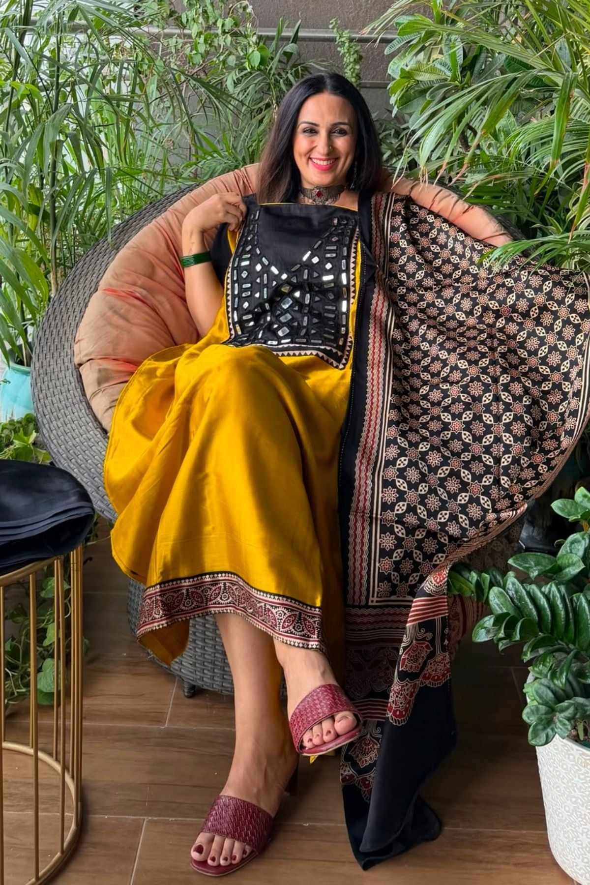 Handcrafted Kutch mirror work Mashru silk full sets!!
