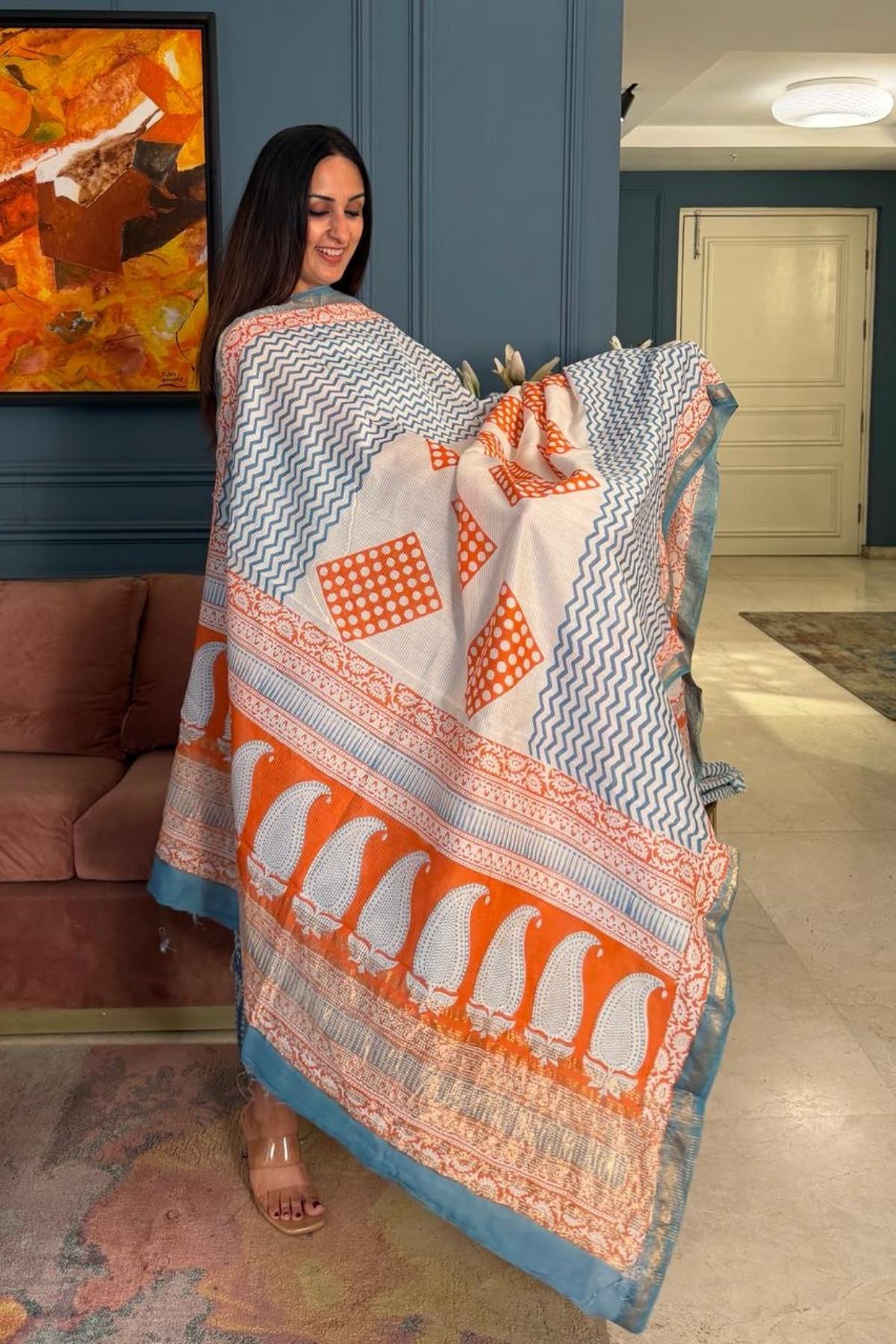 Handblocked Bagh full sets on pure Maheshwari!!