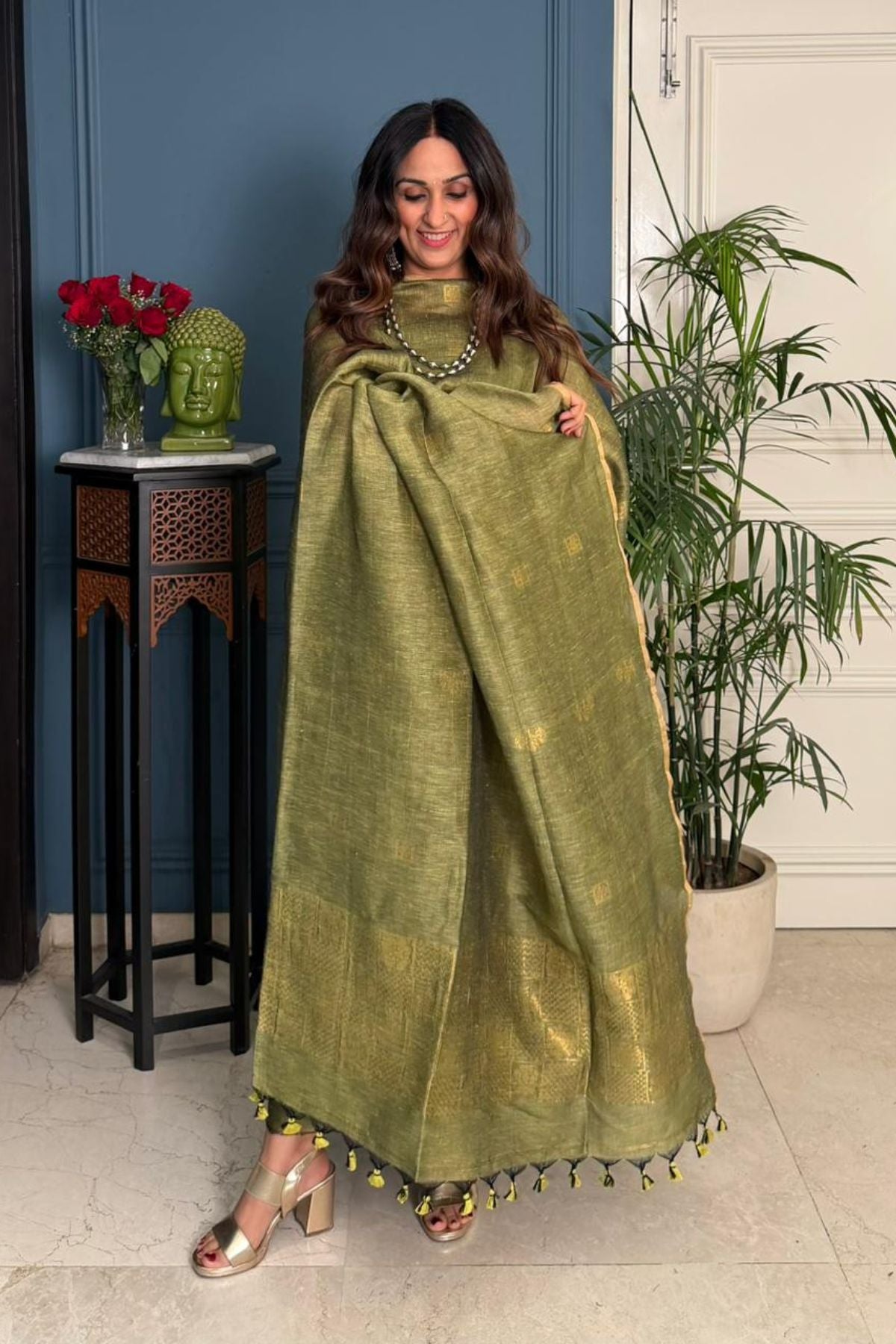 Jayshree linen kurta dupatta set