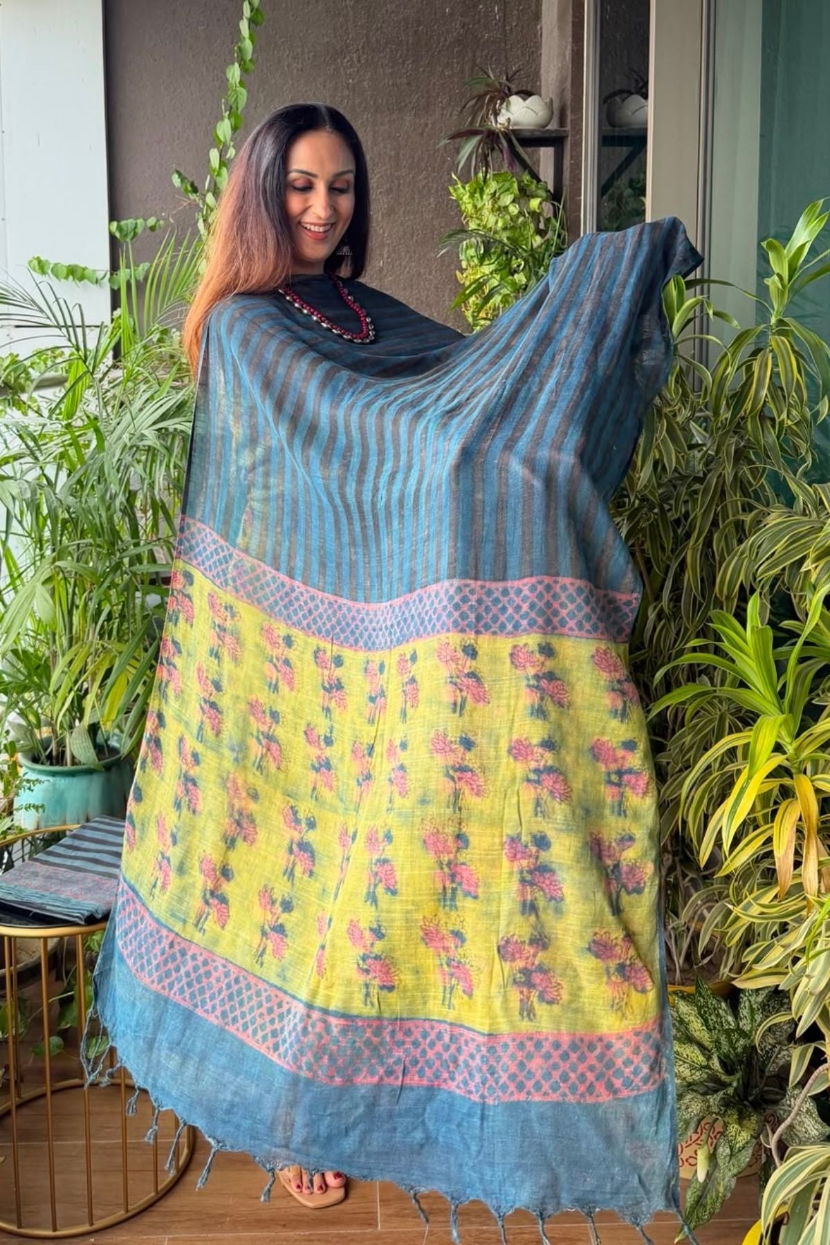 Handblocked Slub cotton linen full sets!!