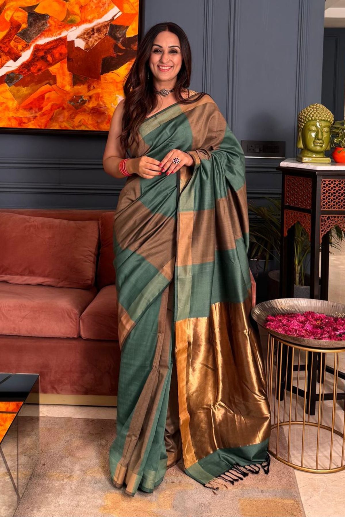 *Pure maheshwari handloom saree
