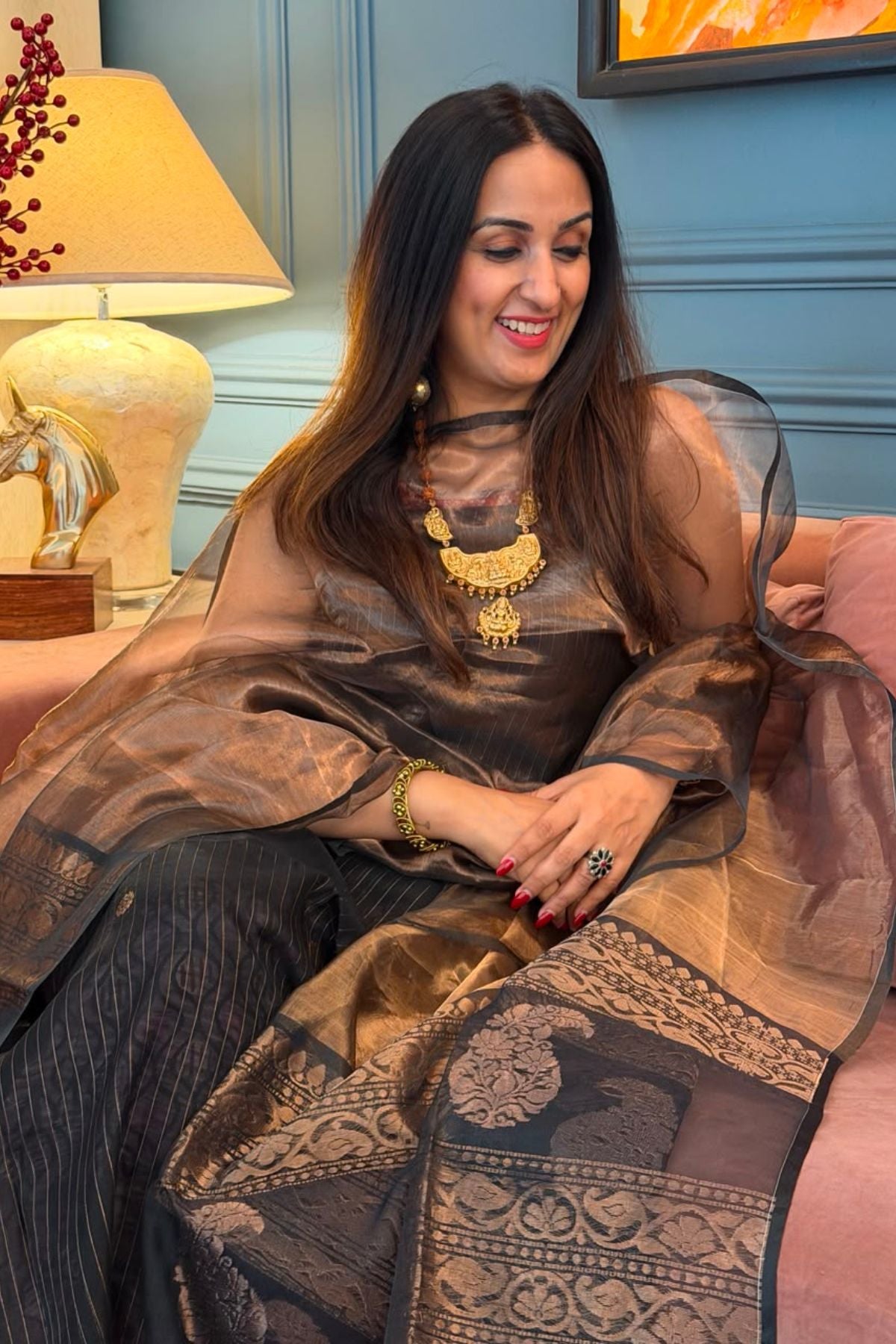 Pure muslin kurta dupatta set!!