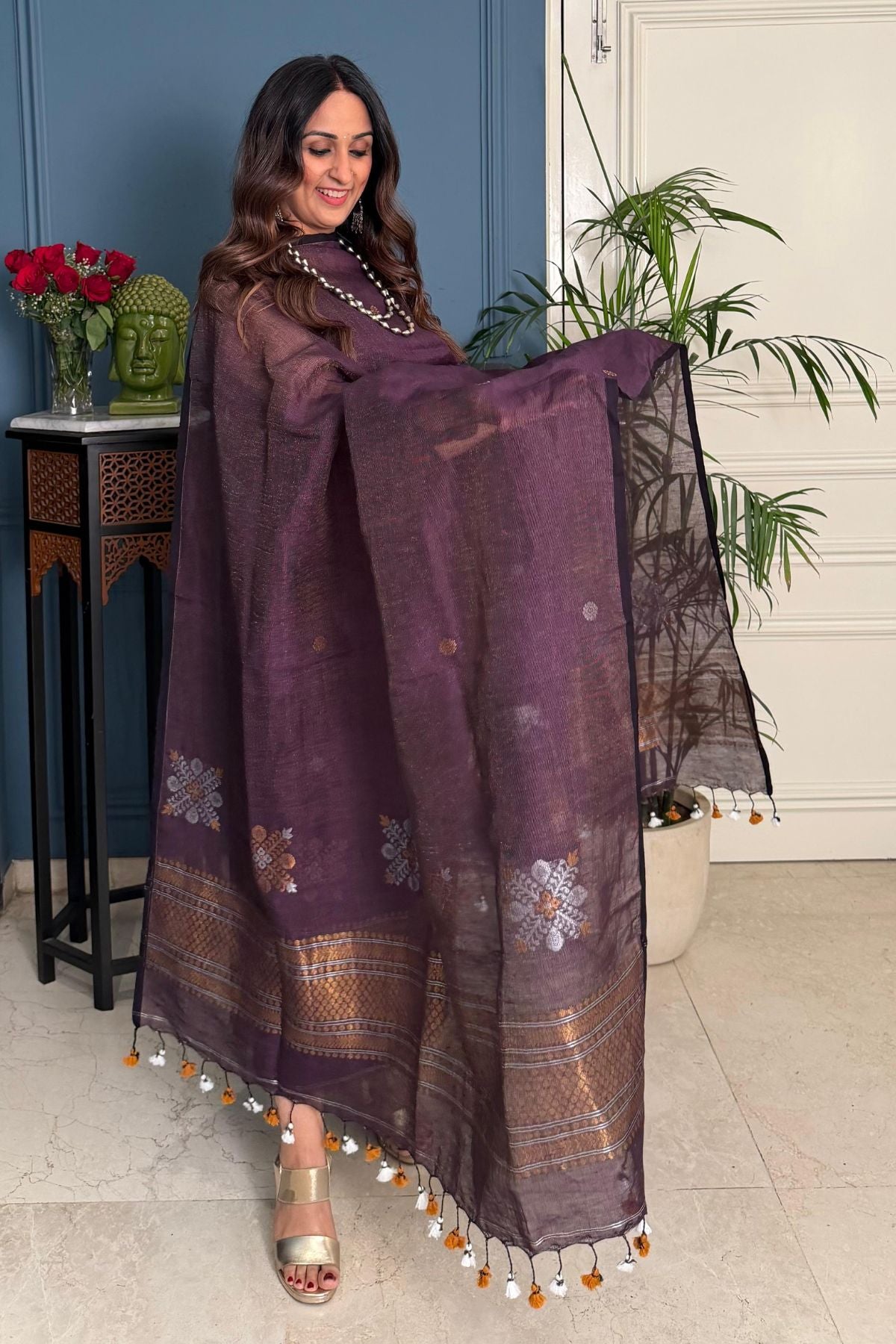 Jayshree tissue linen kurta dupatta set