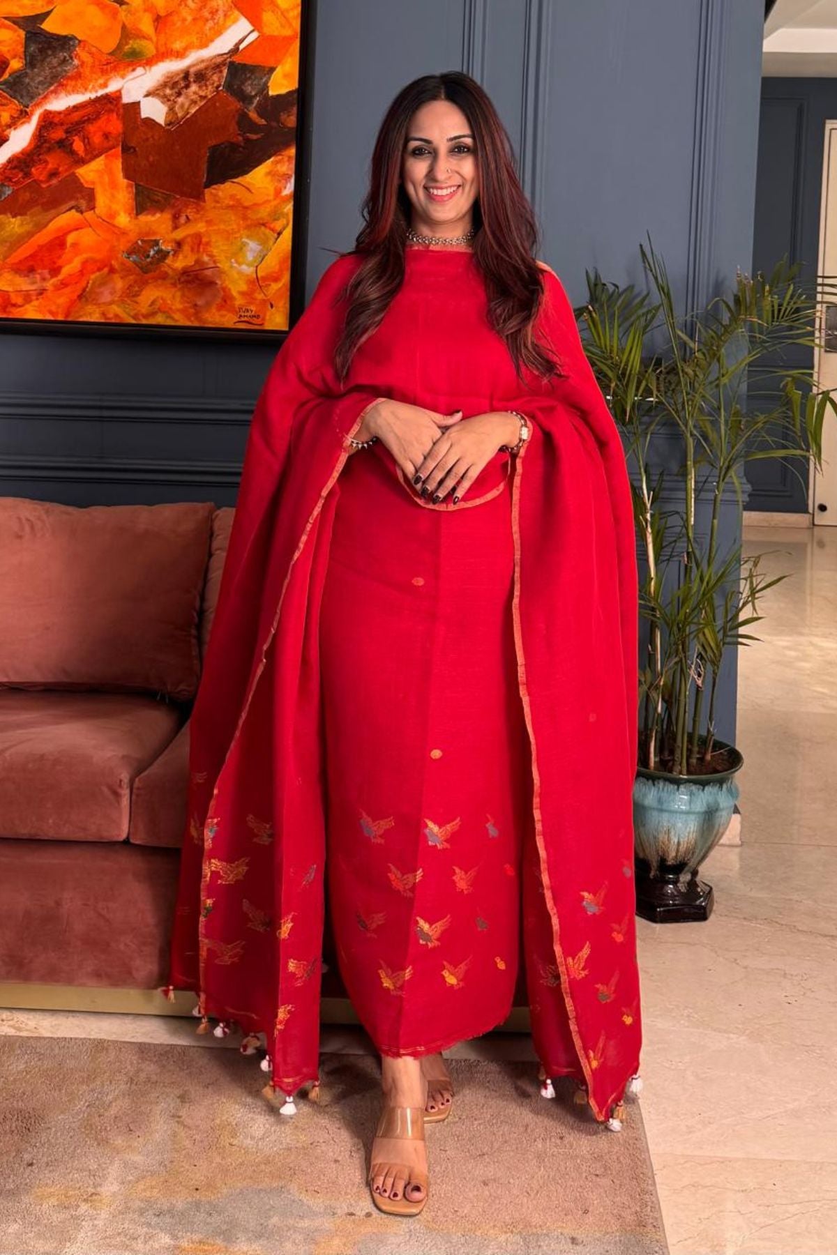 JAYSHREE LINEN KURTA DUPATTA SET