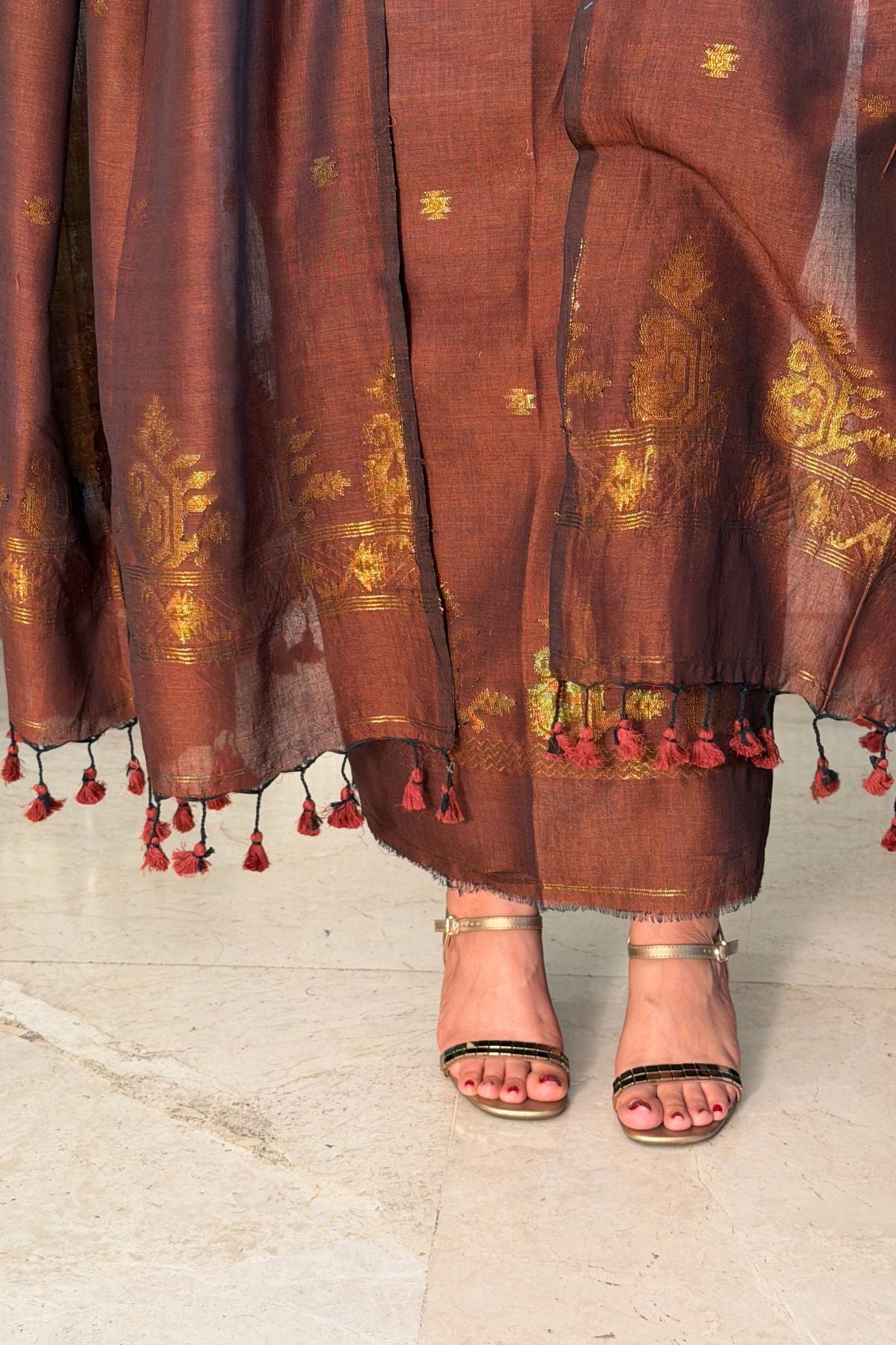 Mercerised pure cotton zari weave kurta dupatta sets with Jamdani weave !!