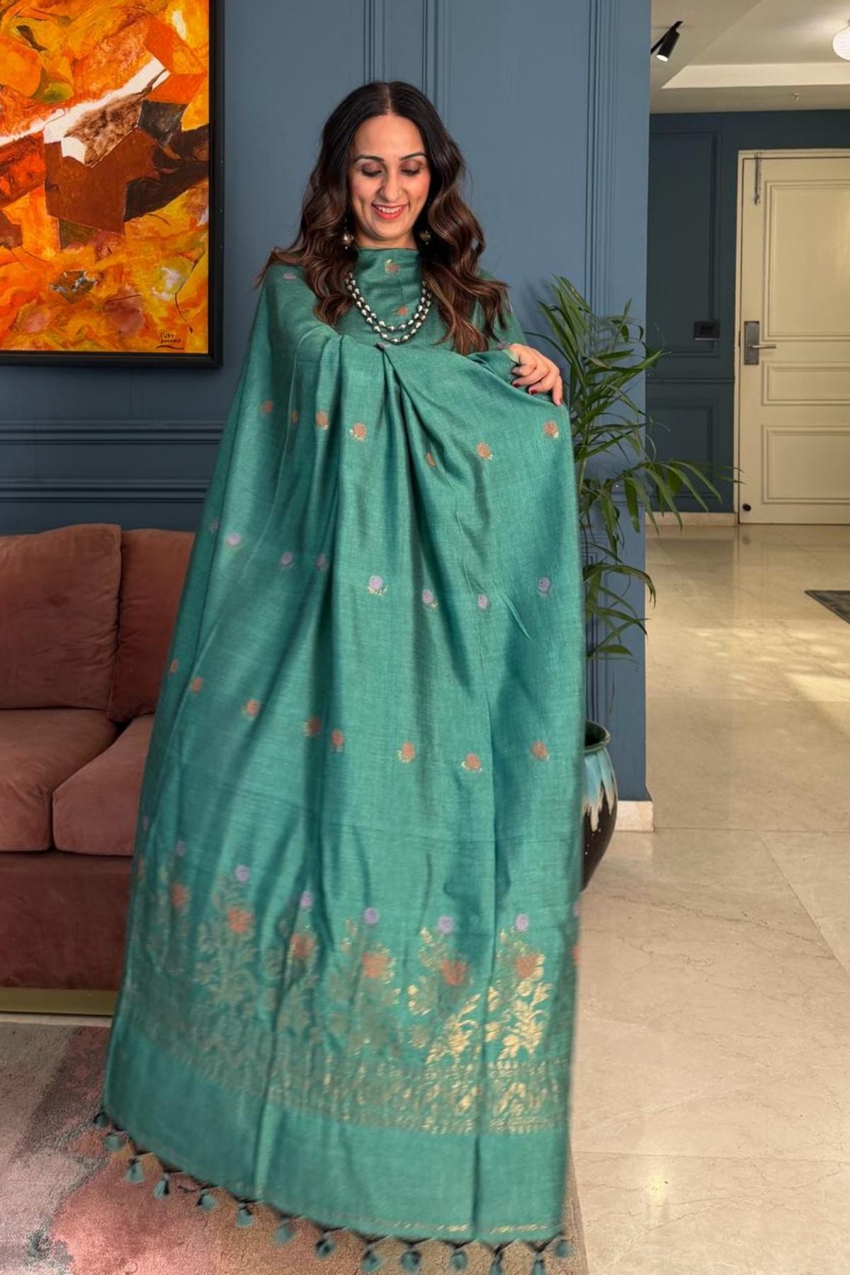 Premium Bangalore cotton with Banarasi weave kurta dupatta sets