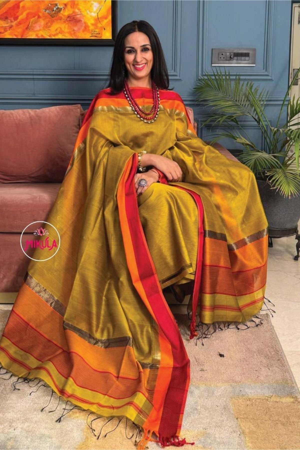 Maheshwari silk by cotton kurta dupatta set