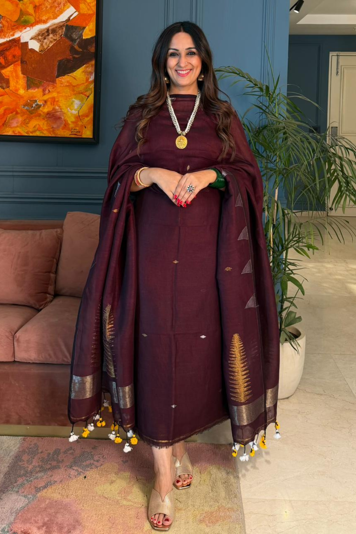 Jayshree linen kurta dupatta set