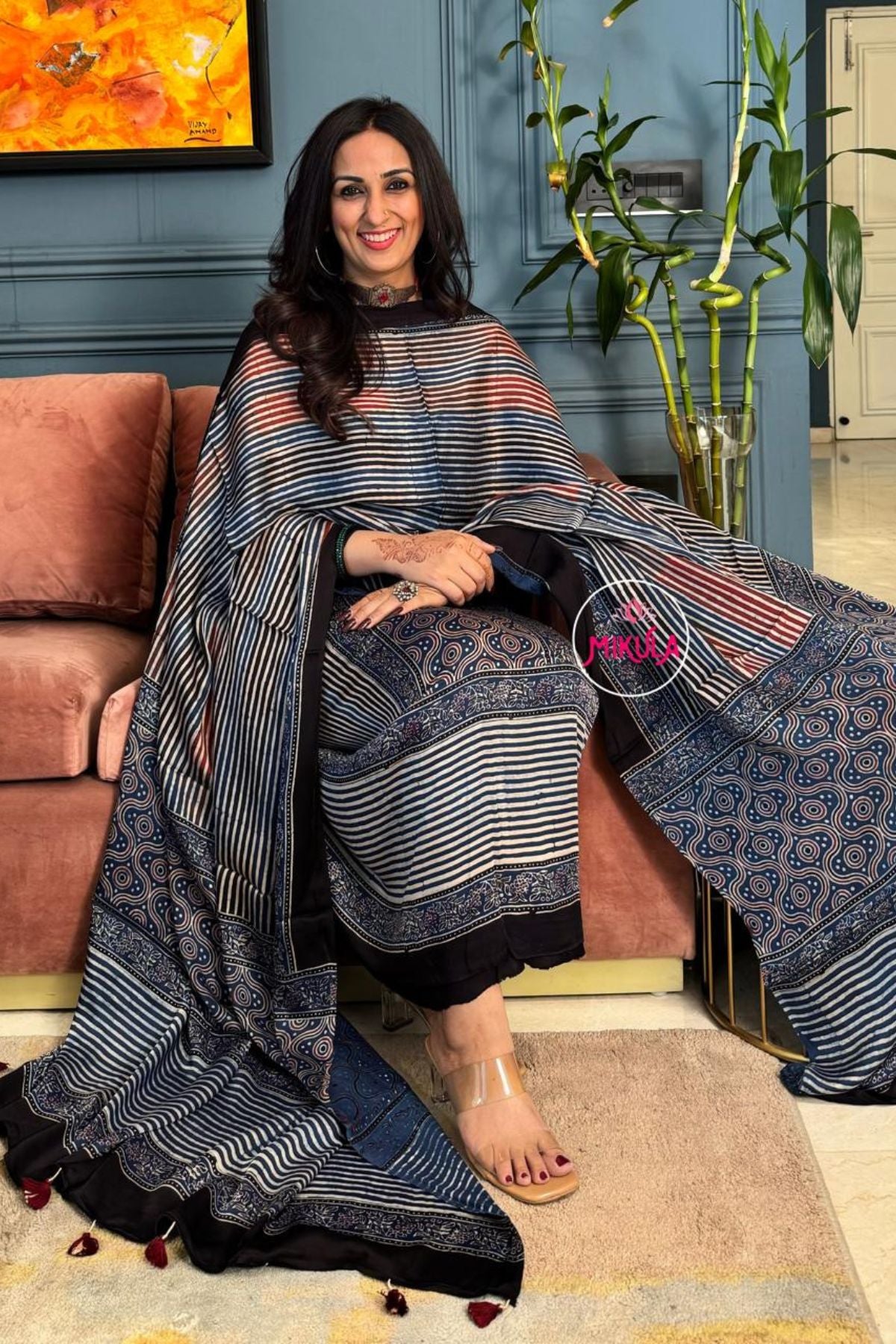 Ajrakh Modal Kurta Dupatta Set