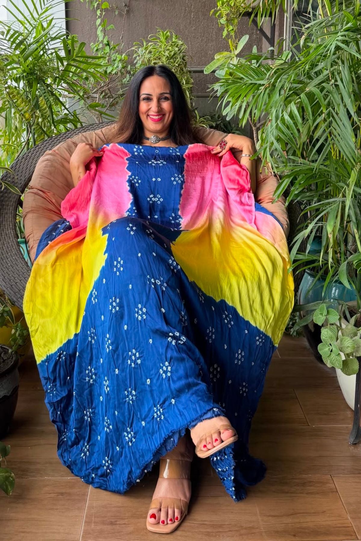 Hand BANDHANI work with ombré dyeing!!!