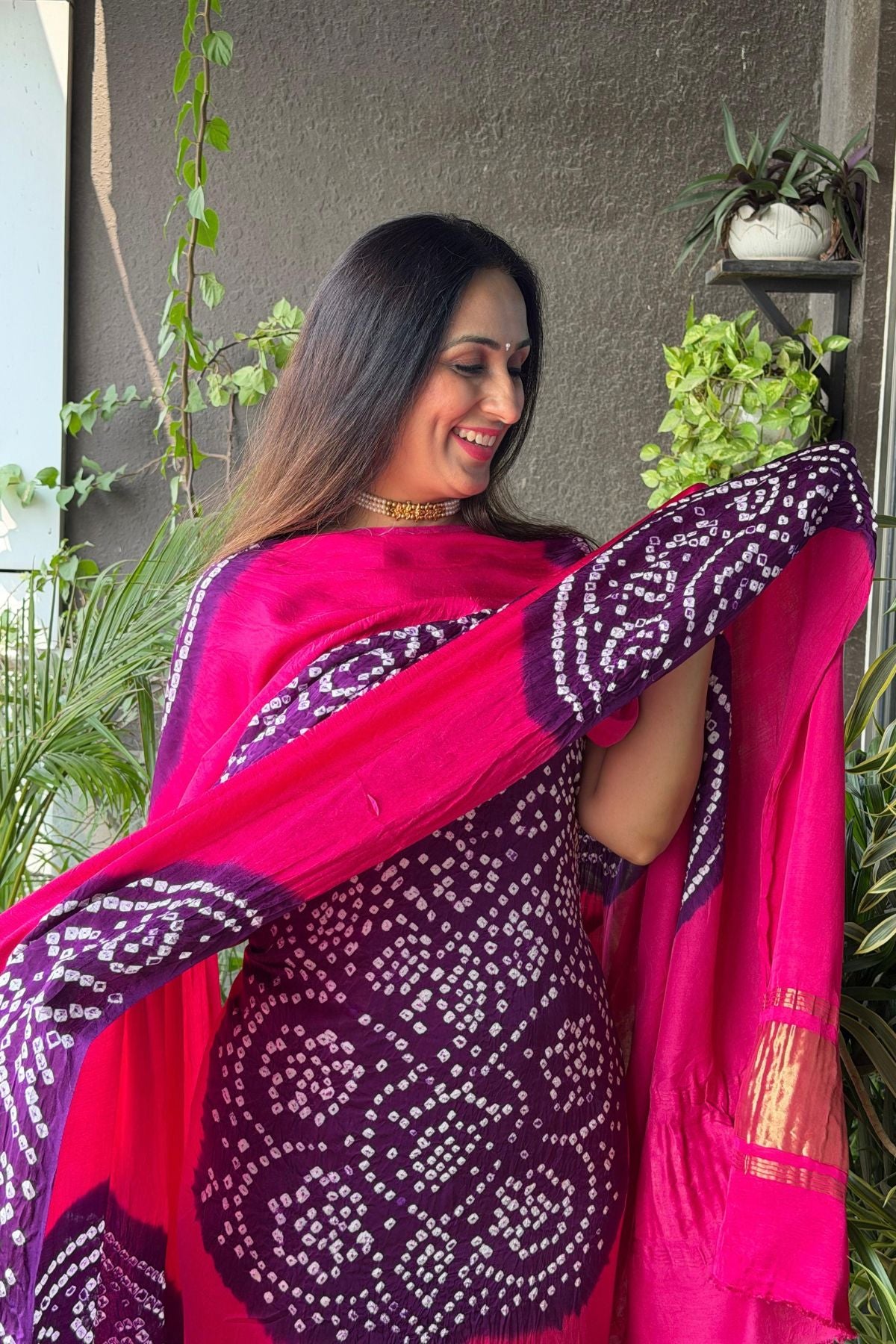 Bandhani work full sets on pure modal satin!!!