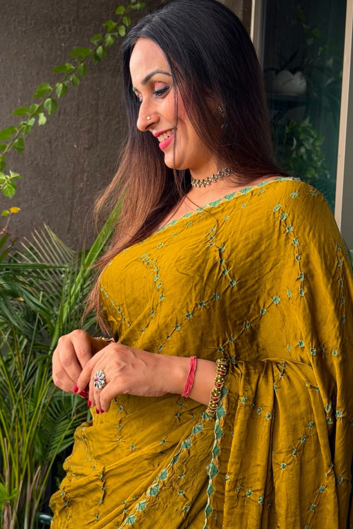 Handcrafted bandhani saree on pure modal!!!