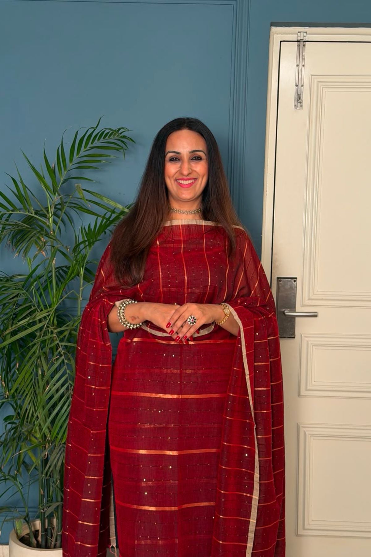 Pure cotton kurta dupatta sets with handwoven pocket sequins!!