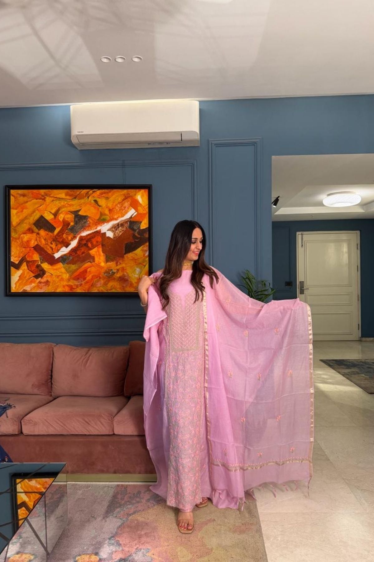 Chikankari on pure Mul cotton!!