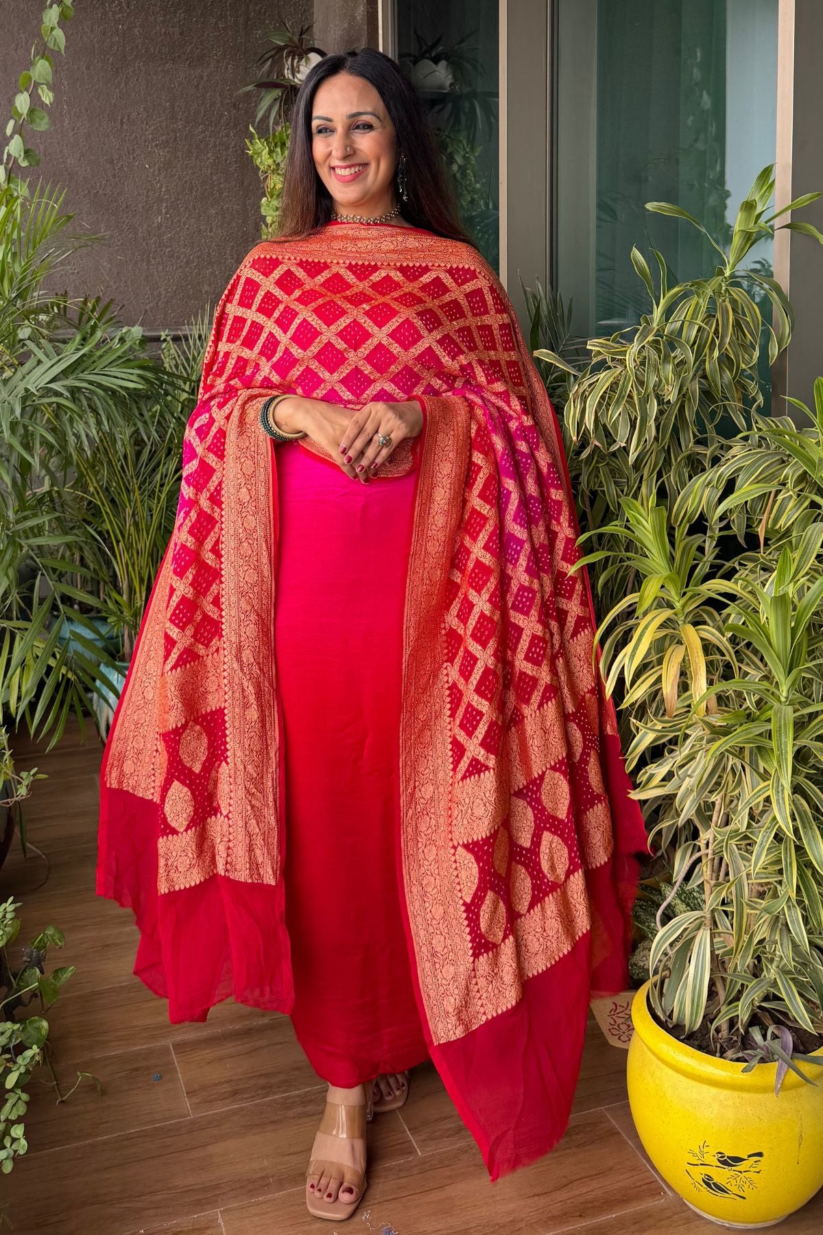 Banarasi khaddi georgette bandhani sets!!!