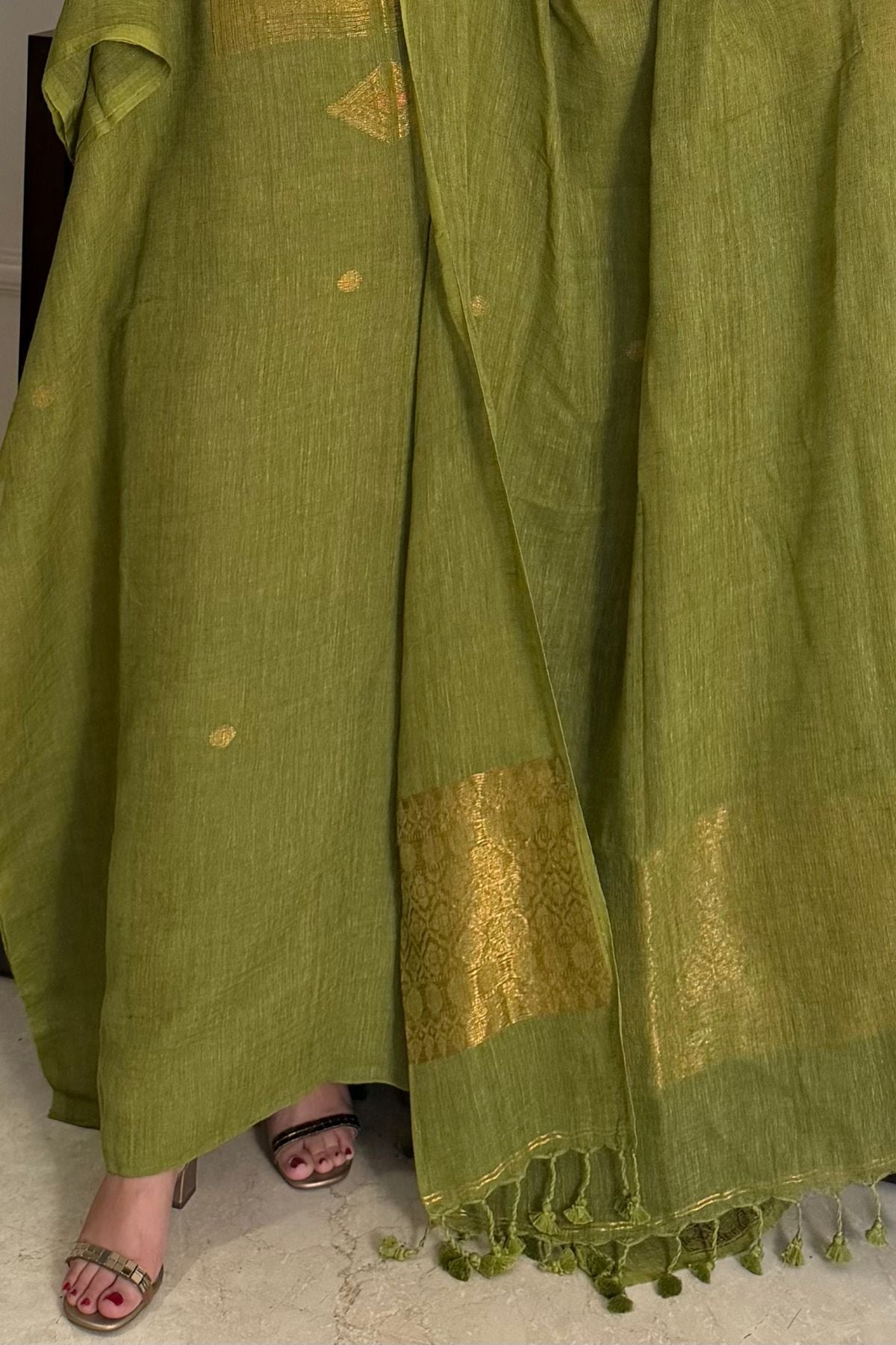Jamdani Handwoven linen by linen sets!!