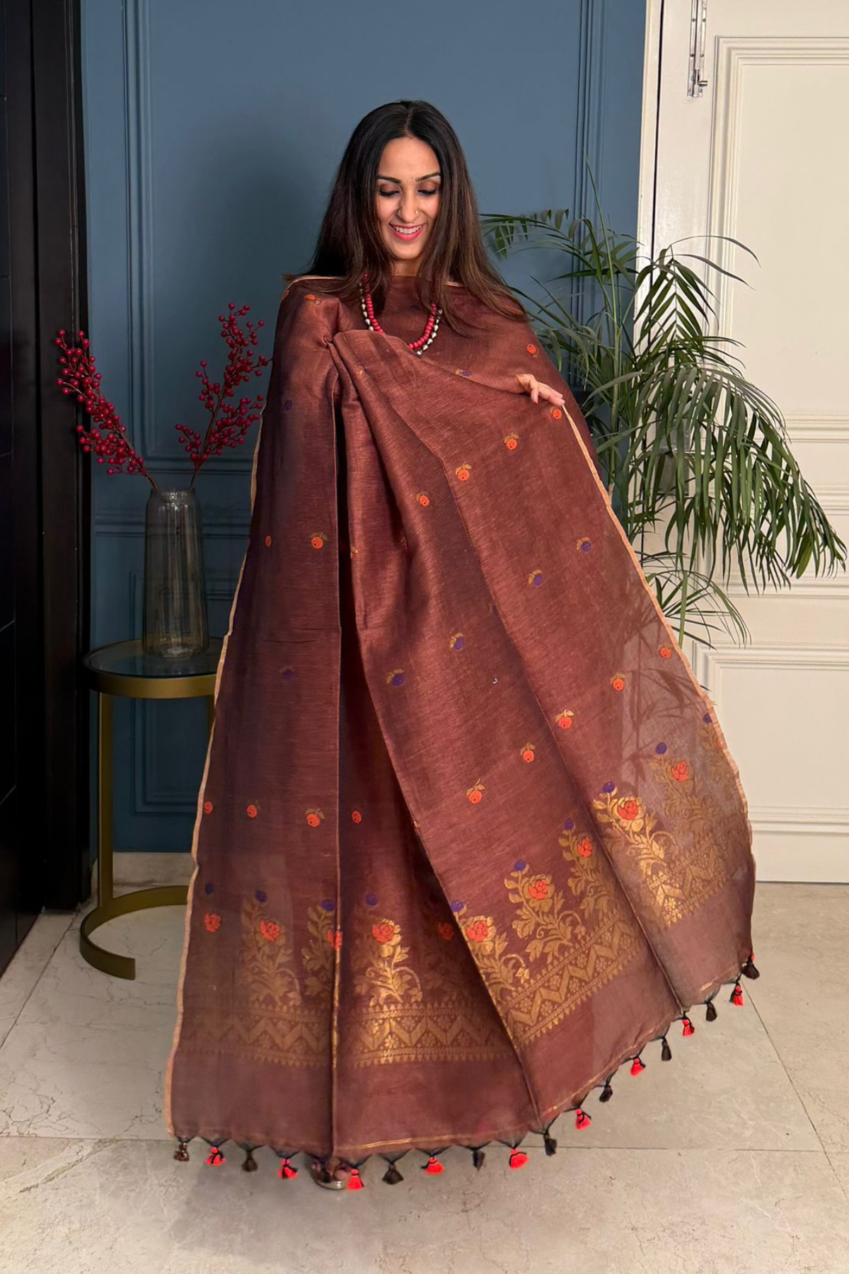 Jayshree cotton linen kurta dupatta set